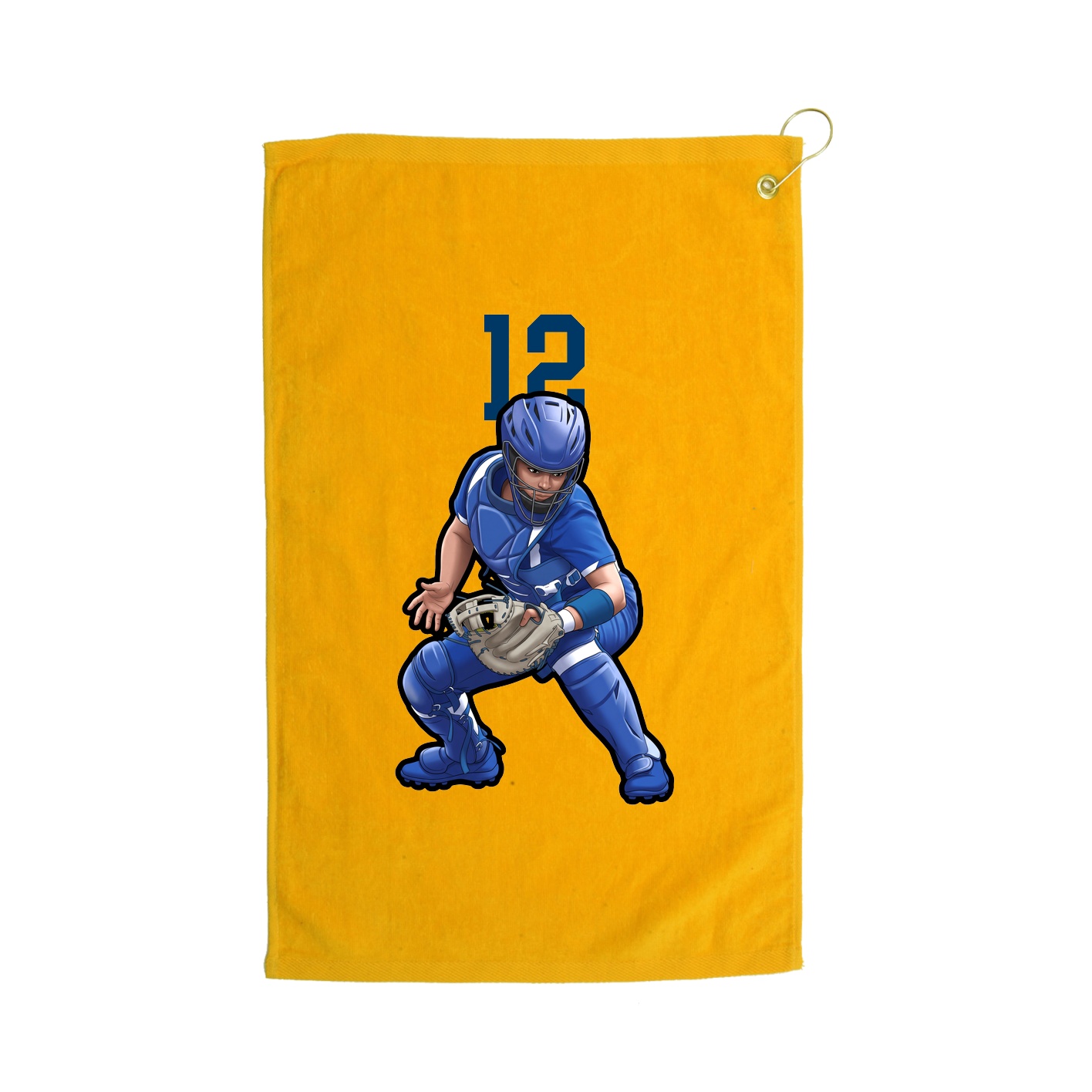 Golf Towel — Number Top in Gold