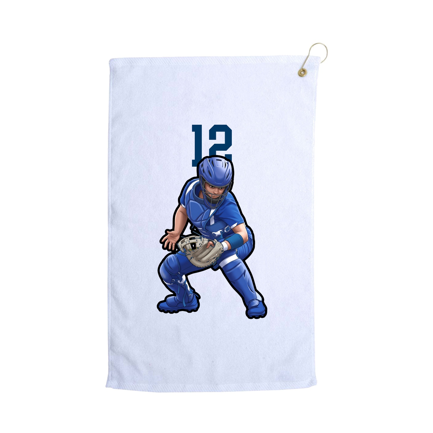 Golf Towel — Number Top in White