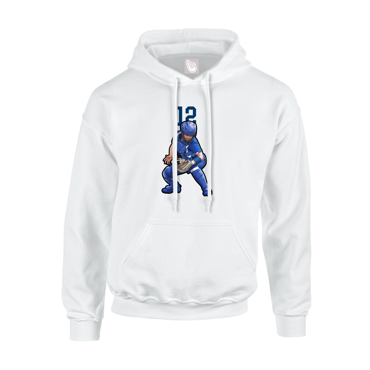 Youth Hoodie — Number Top in White
