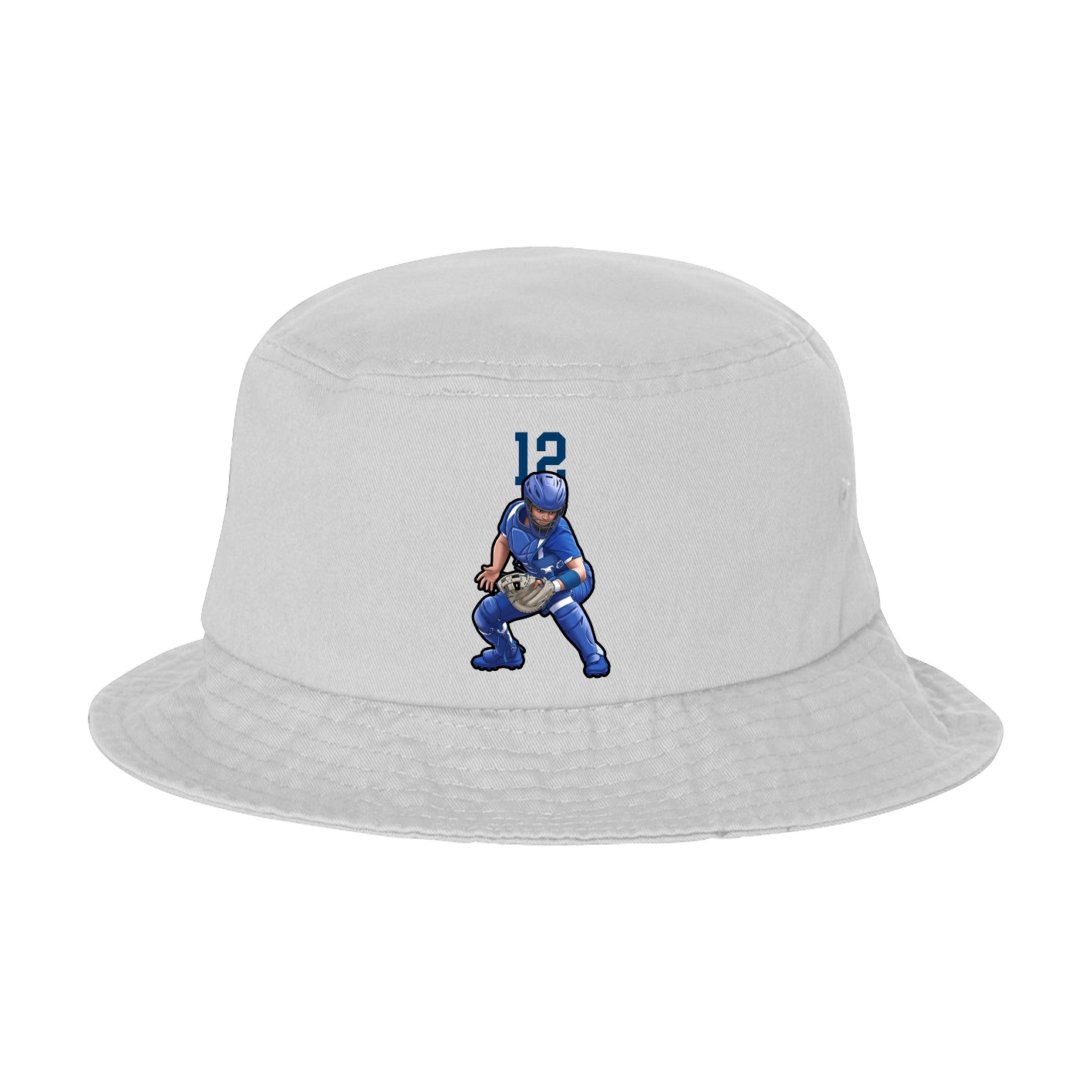 Bucket Cap — Number Top in White