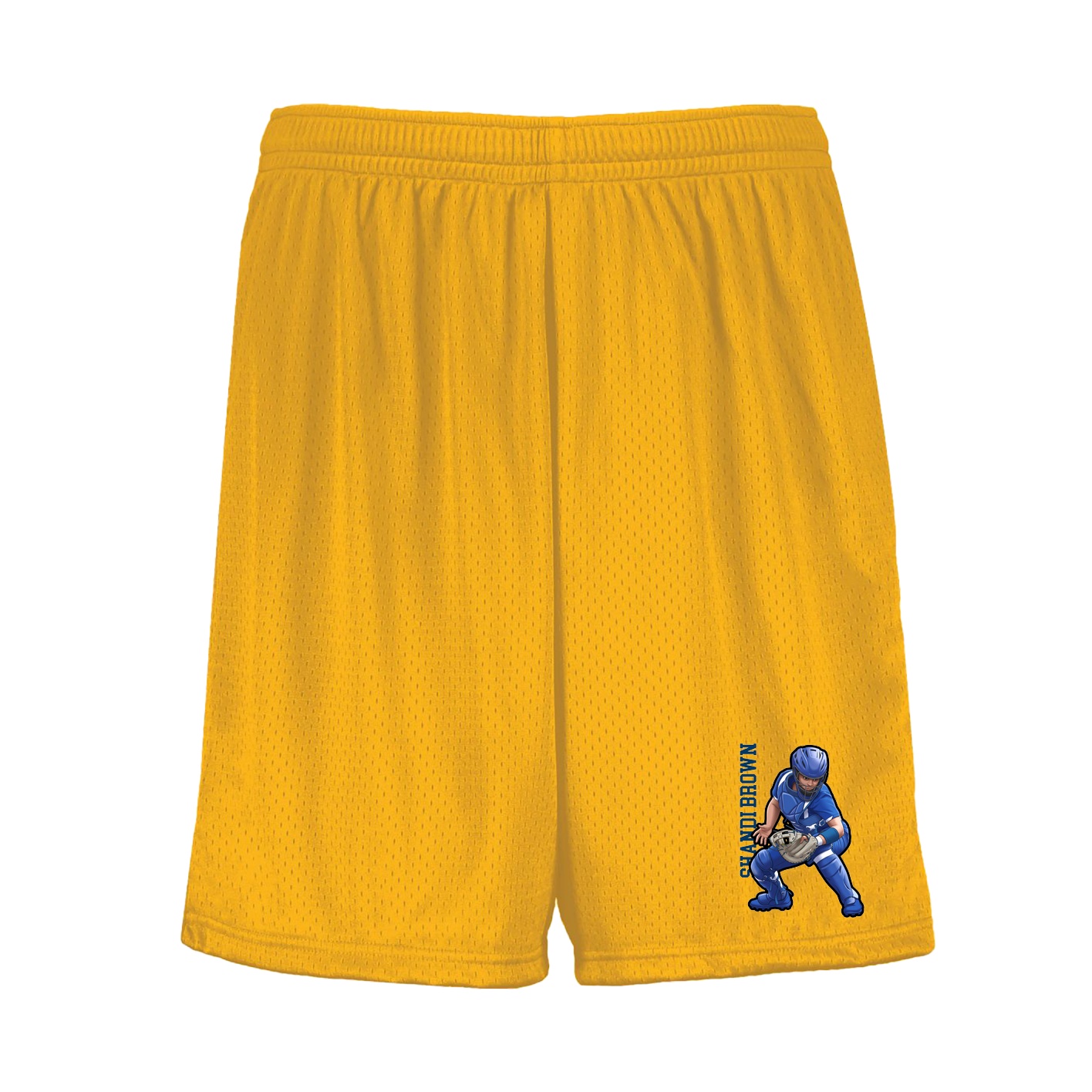Shorts — Name Vertical in Gold