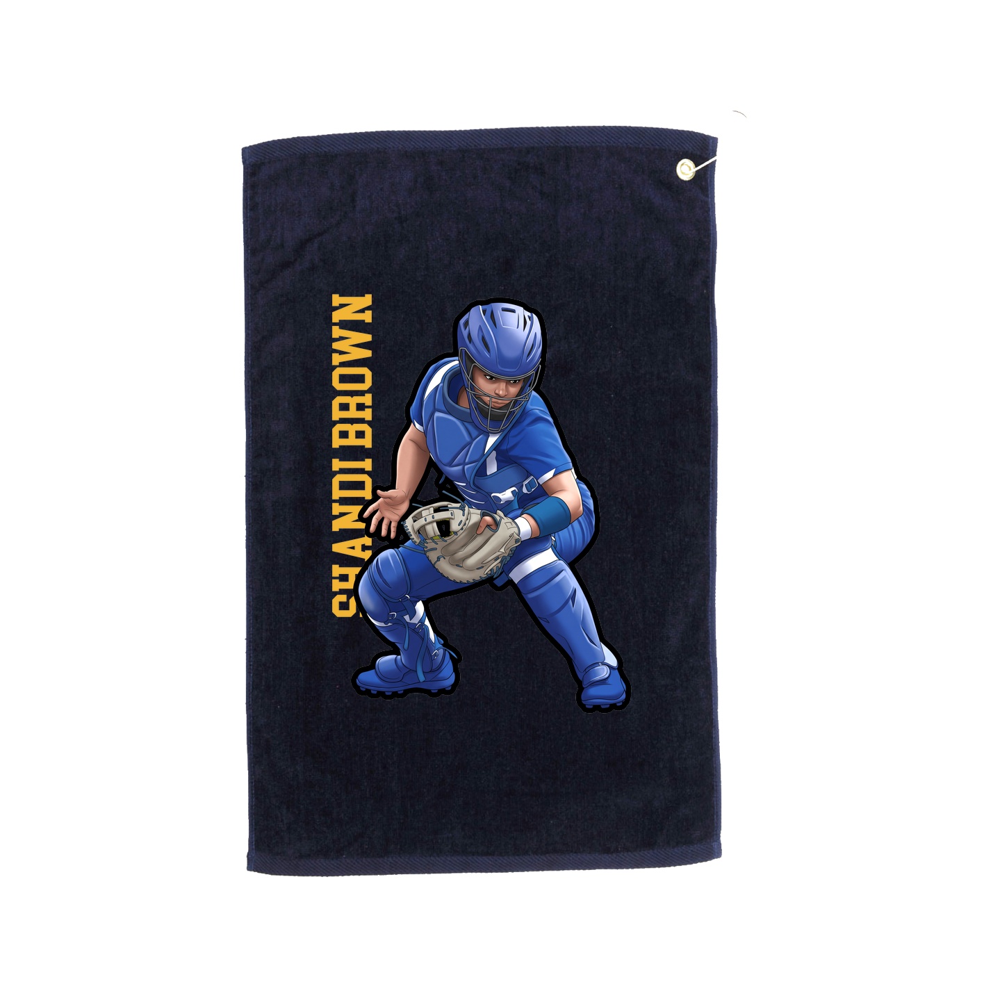 Golf Towel — Name Vertical in Navy