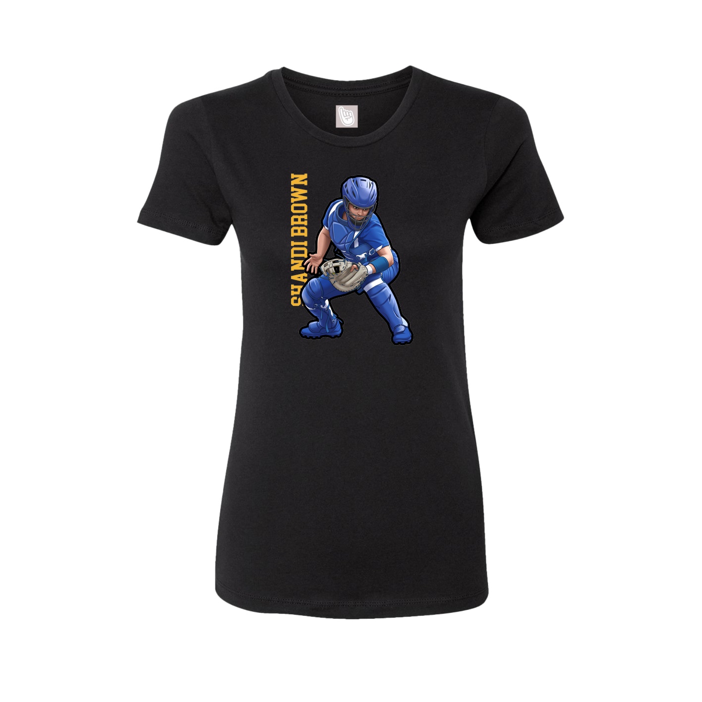 Womens Tee — Name Vertical in Black