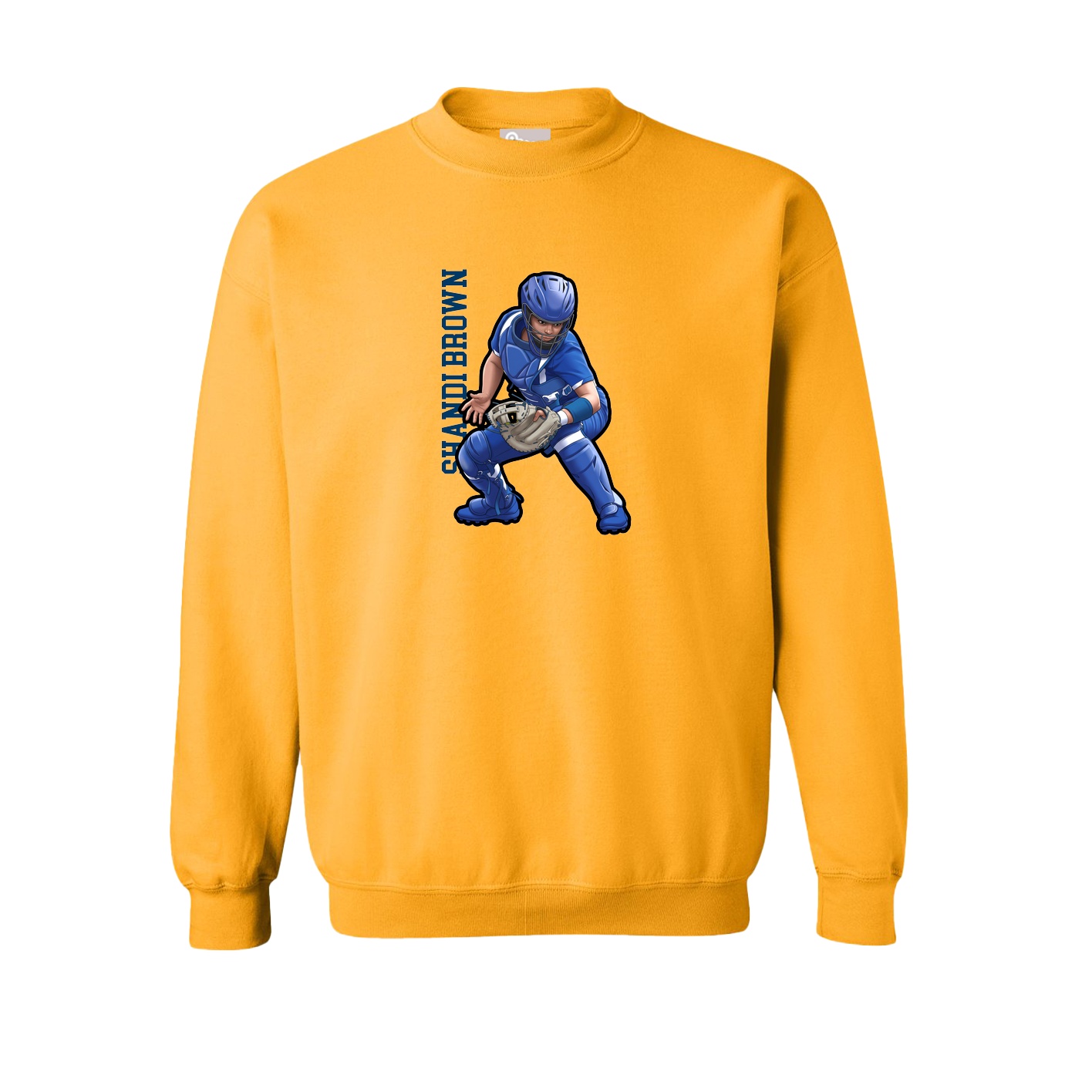 Fleece Crew — Name Vertical in Gold
