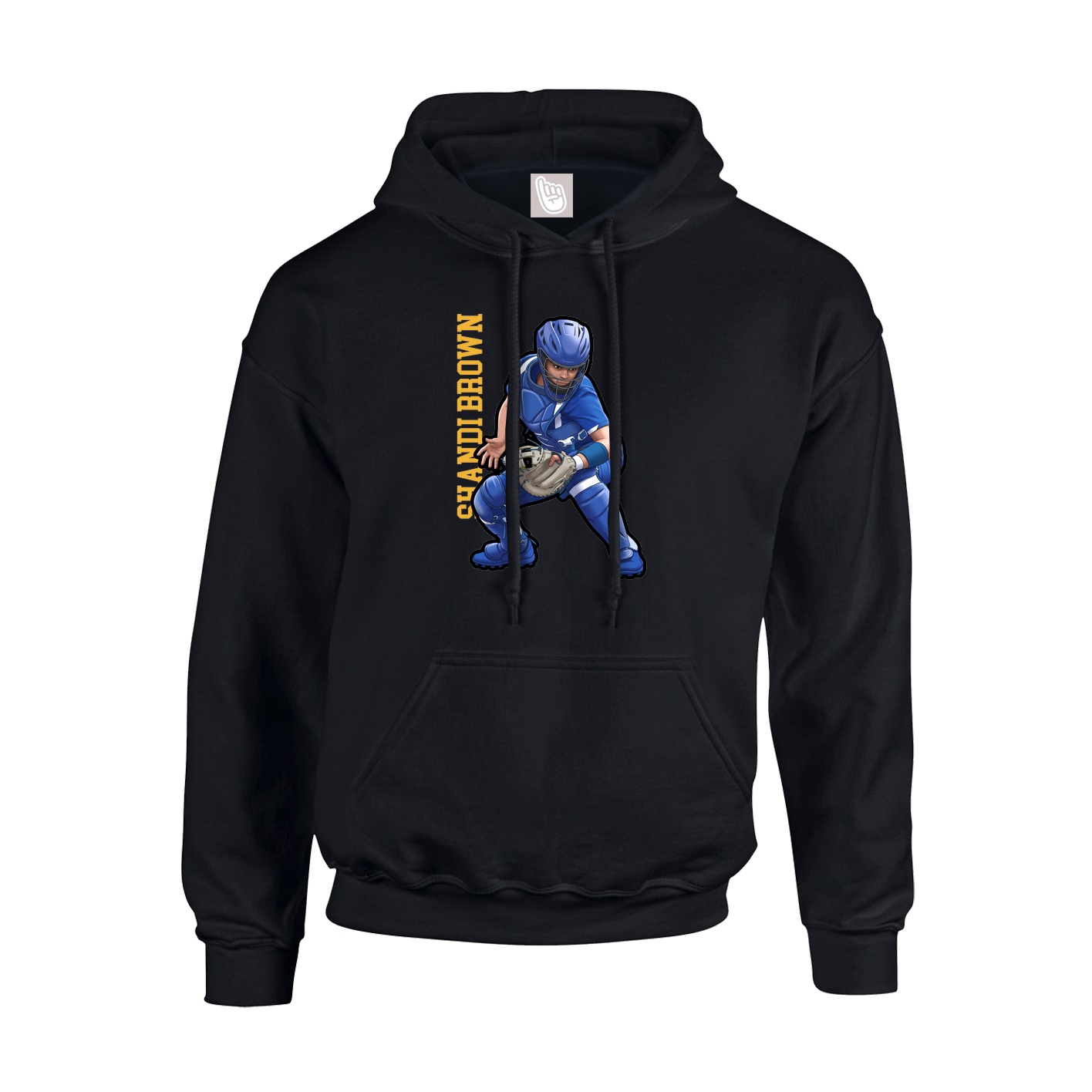 Youth Hoodie — Name Vertical in Black