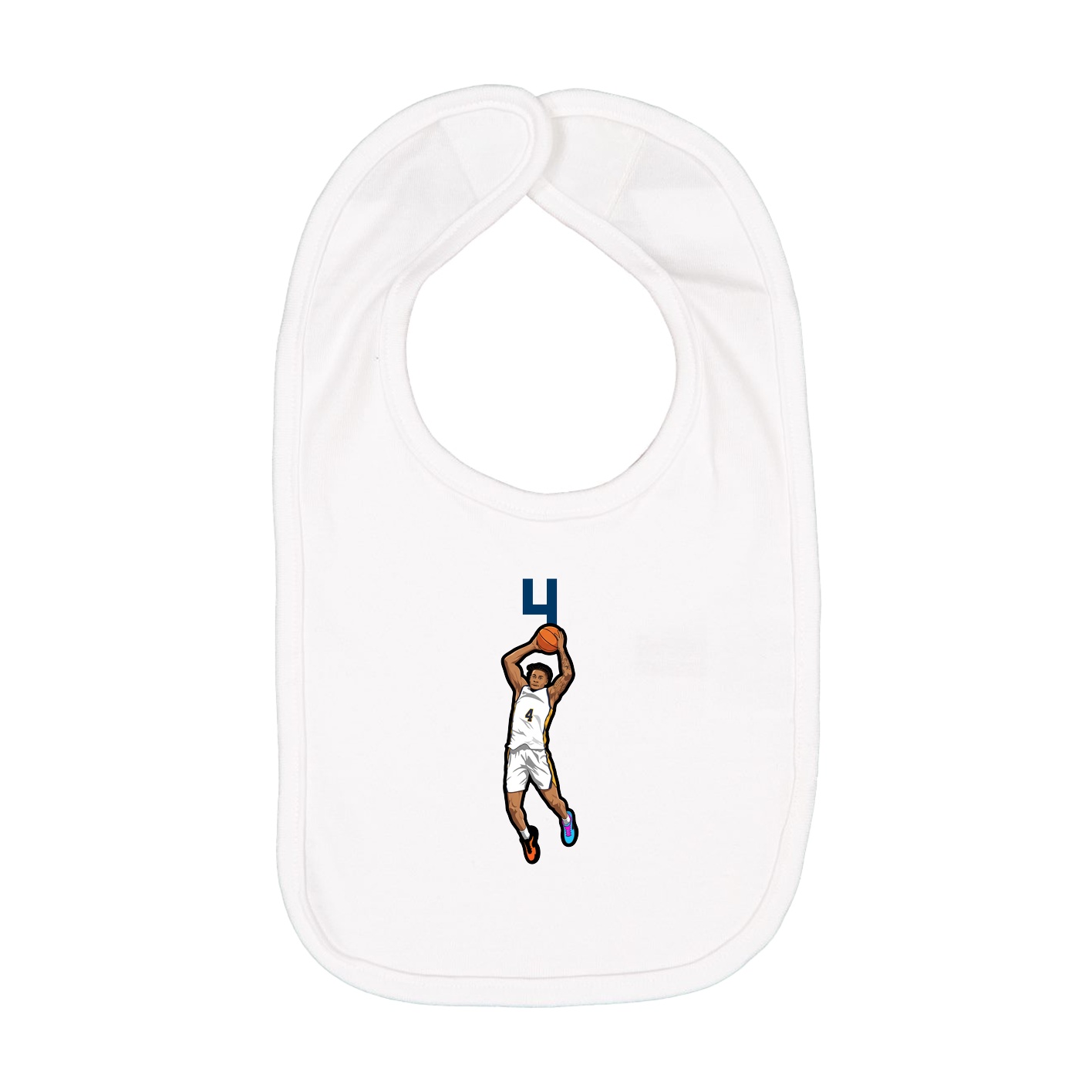 Infant Bib — Number Top in White