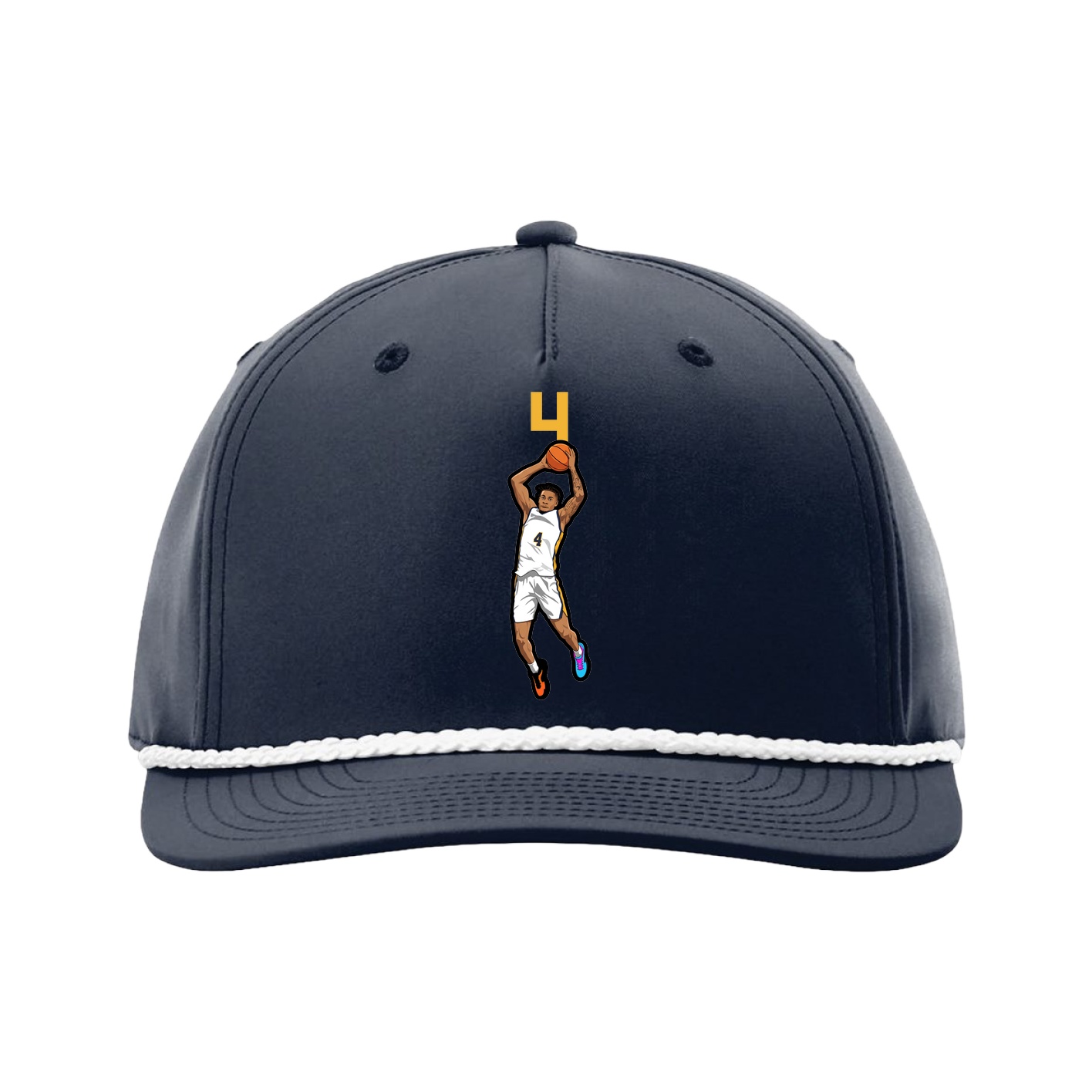 Five-Panel Classic Rope Cap — Number Top in Navy