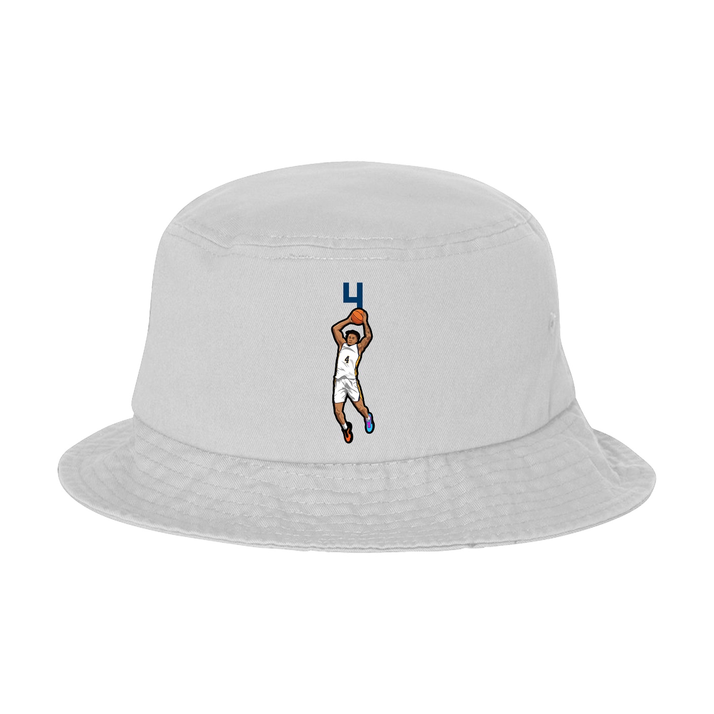 Bucket Cap — Number Top in White