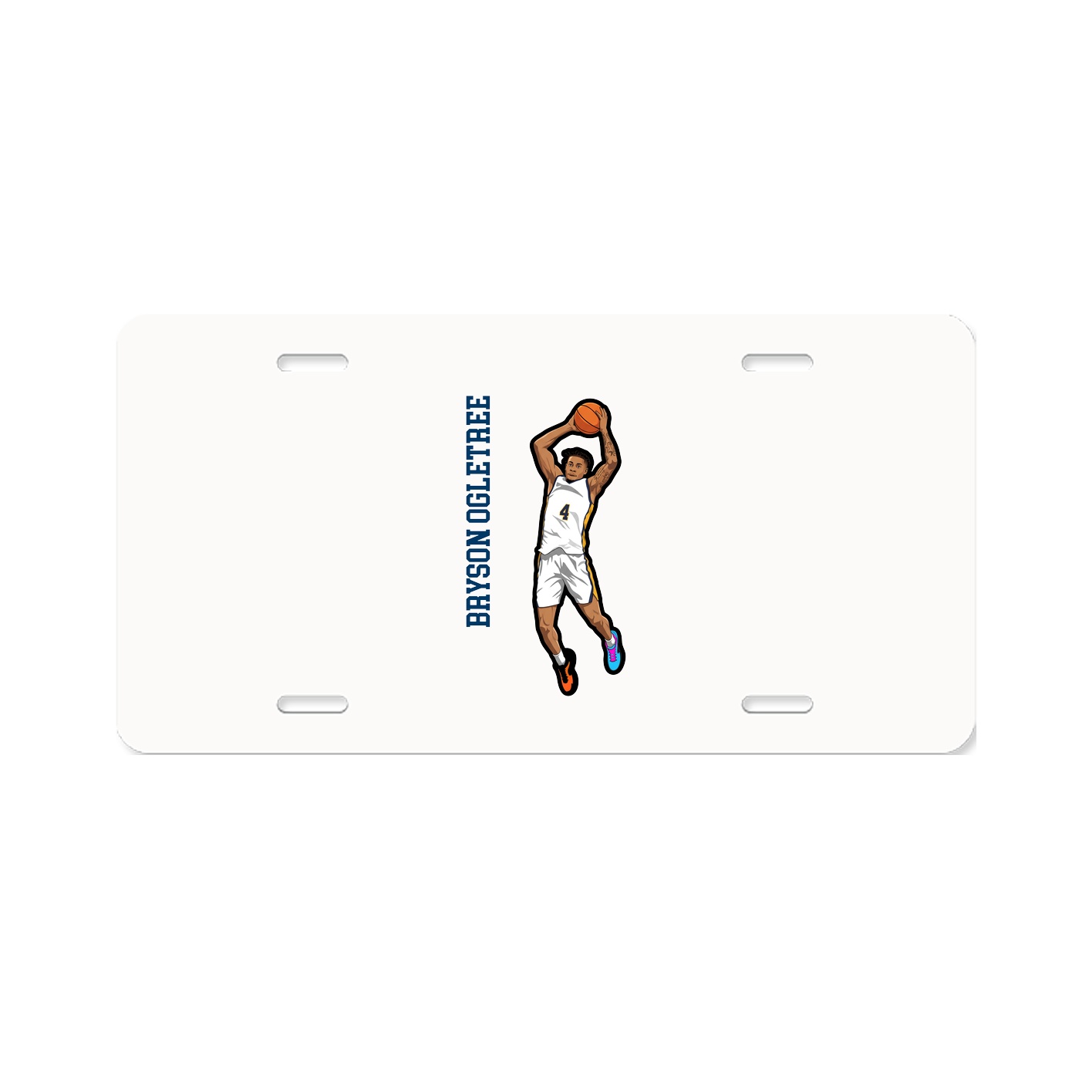 License Plate — Name Vertical in Classic
