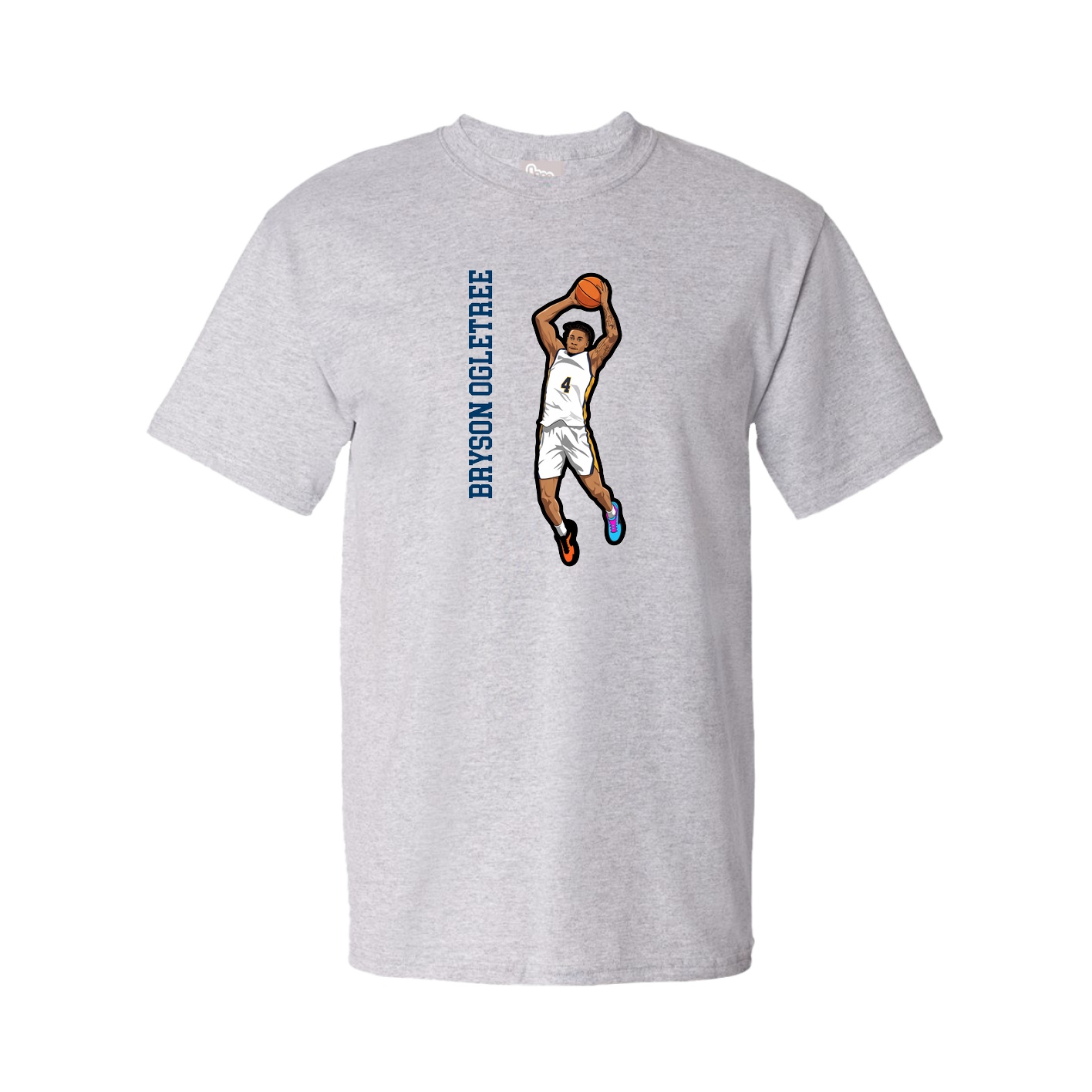 Youth Tee — Name Vertical in Grey
