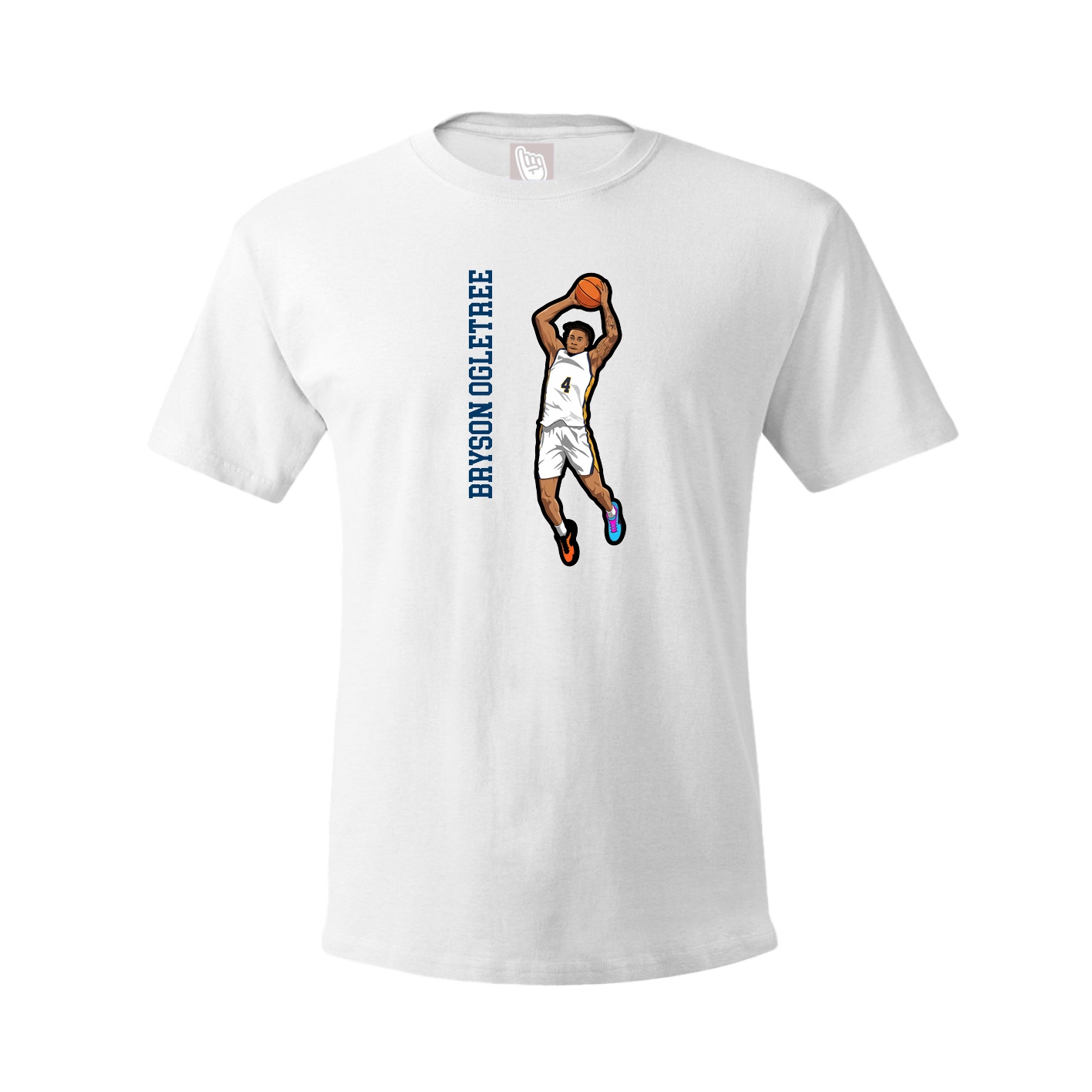 Youth Tee — Name Vertical in White