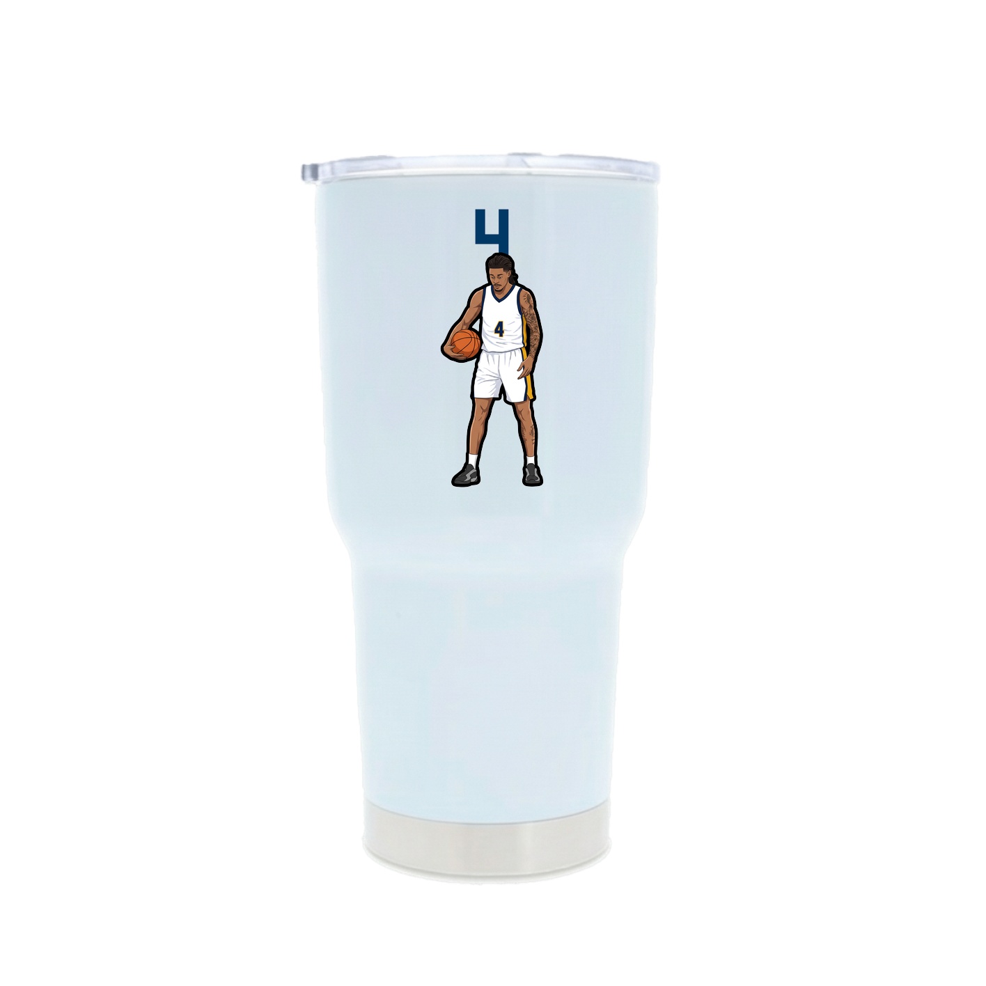 30oz Stainless Steel Tumbler — Number Top in White