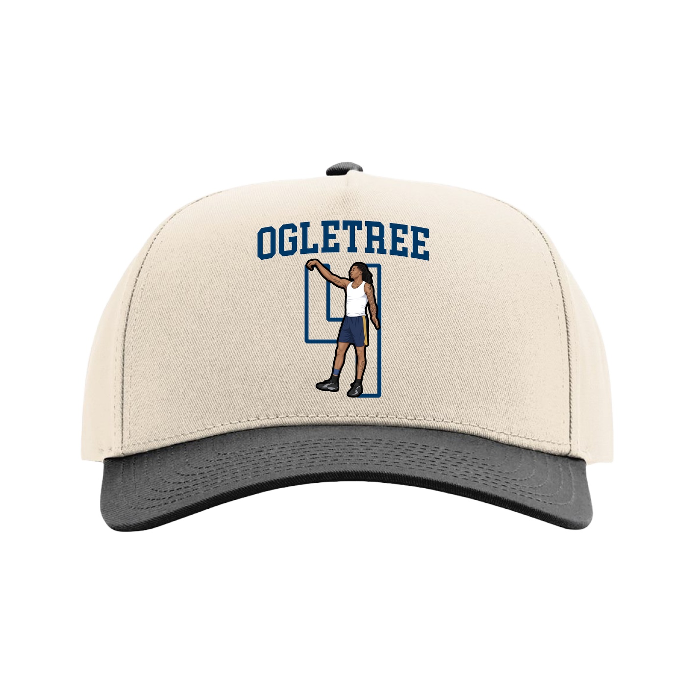 Full Fabric Five-Panel Champ Cap — Shirsey in Cream/Black
