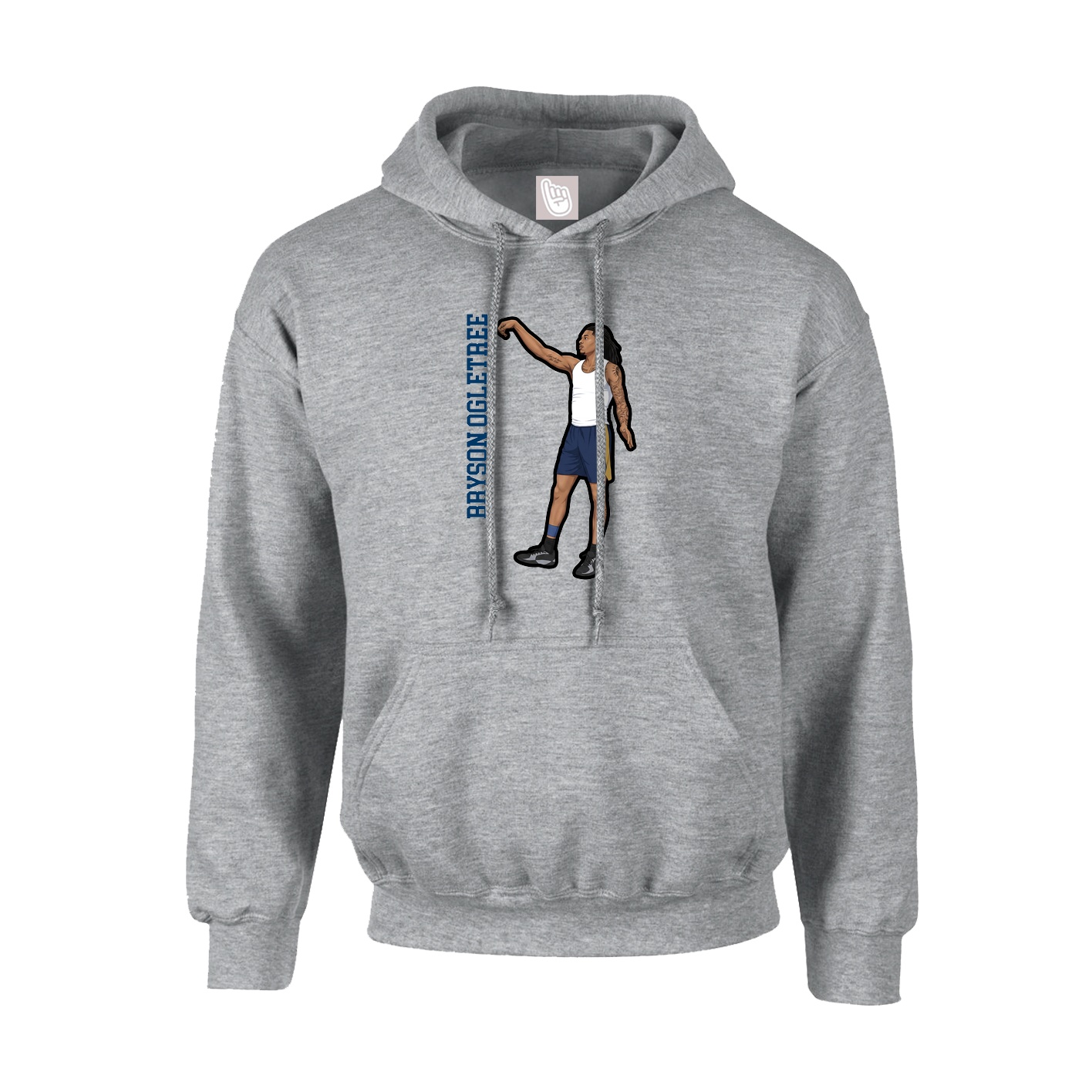Youth Hoodie — Name Vertical in Grey