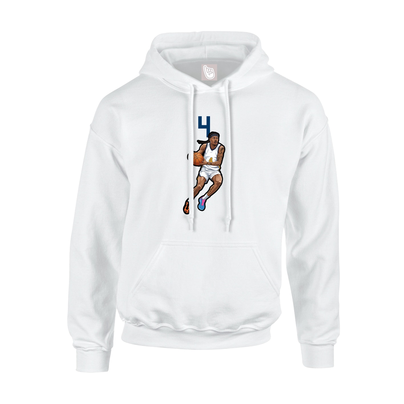 Youth Hoodie — Number Top in White