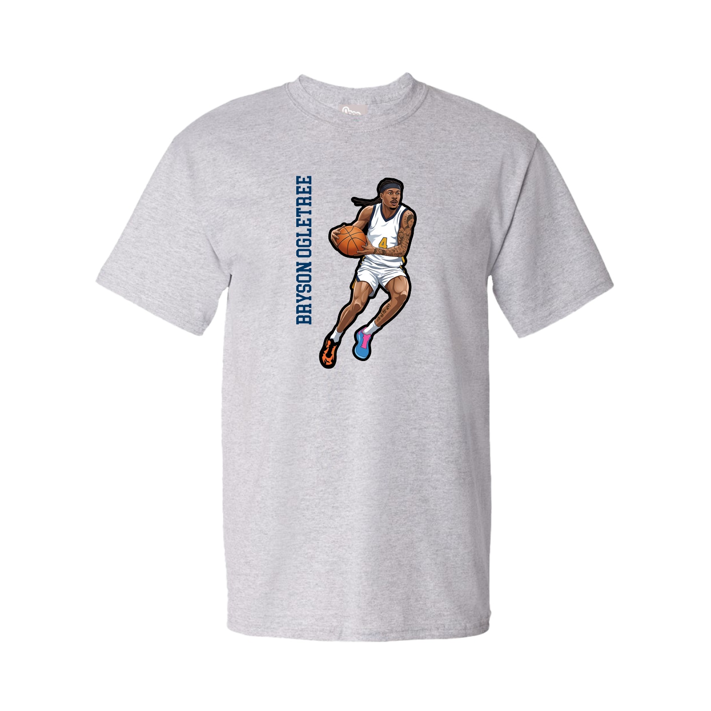Youth Tee — Name Vertical in Grey