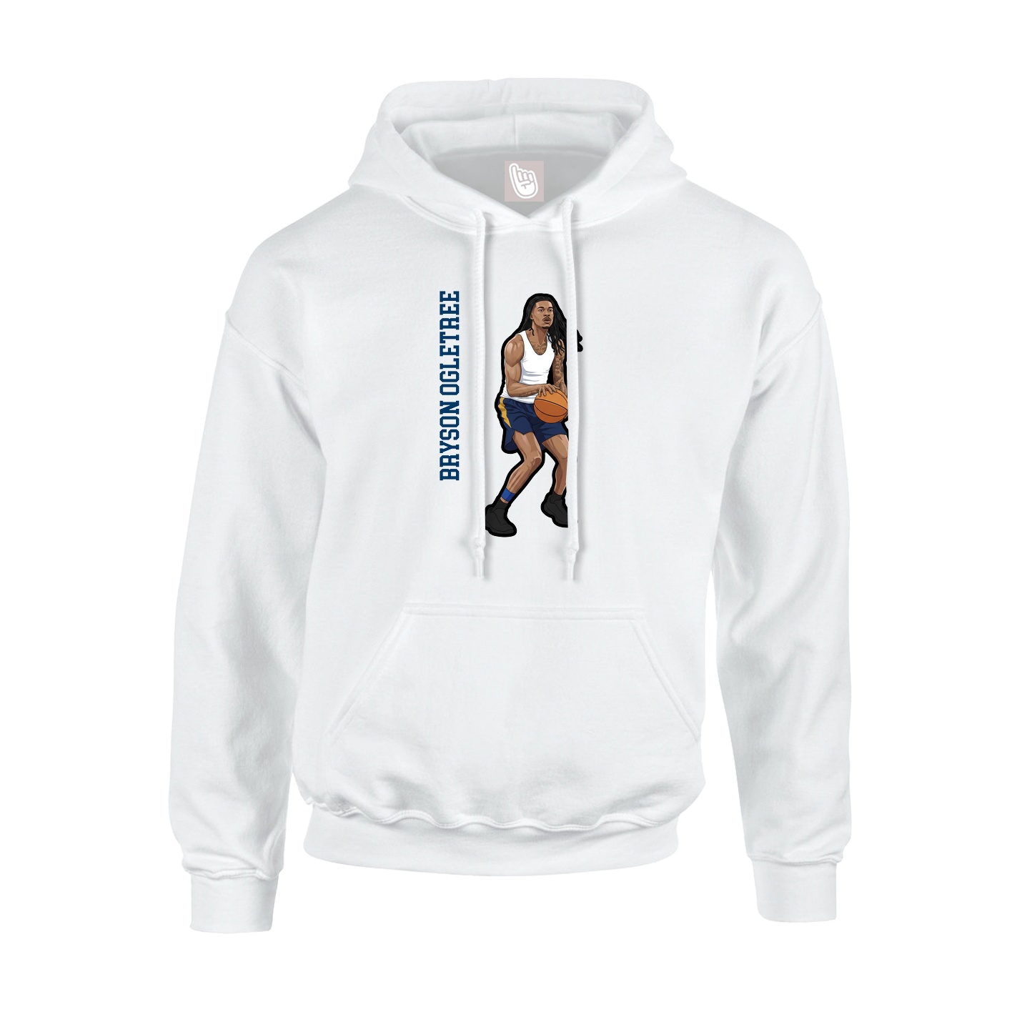 Hoodie — Name Vertical in White