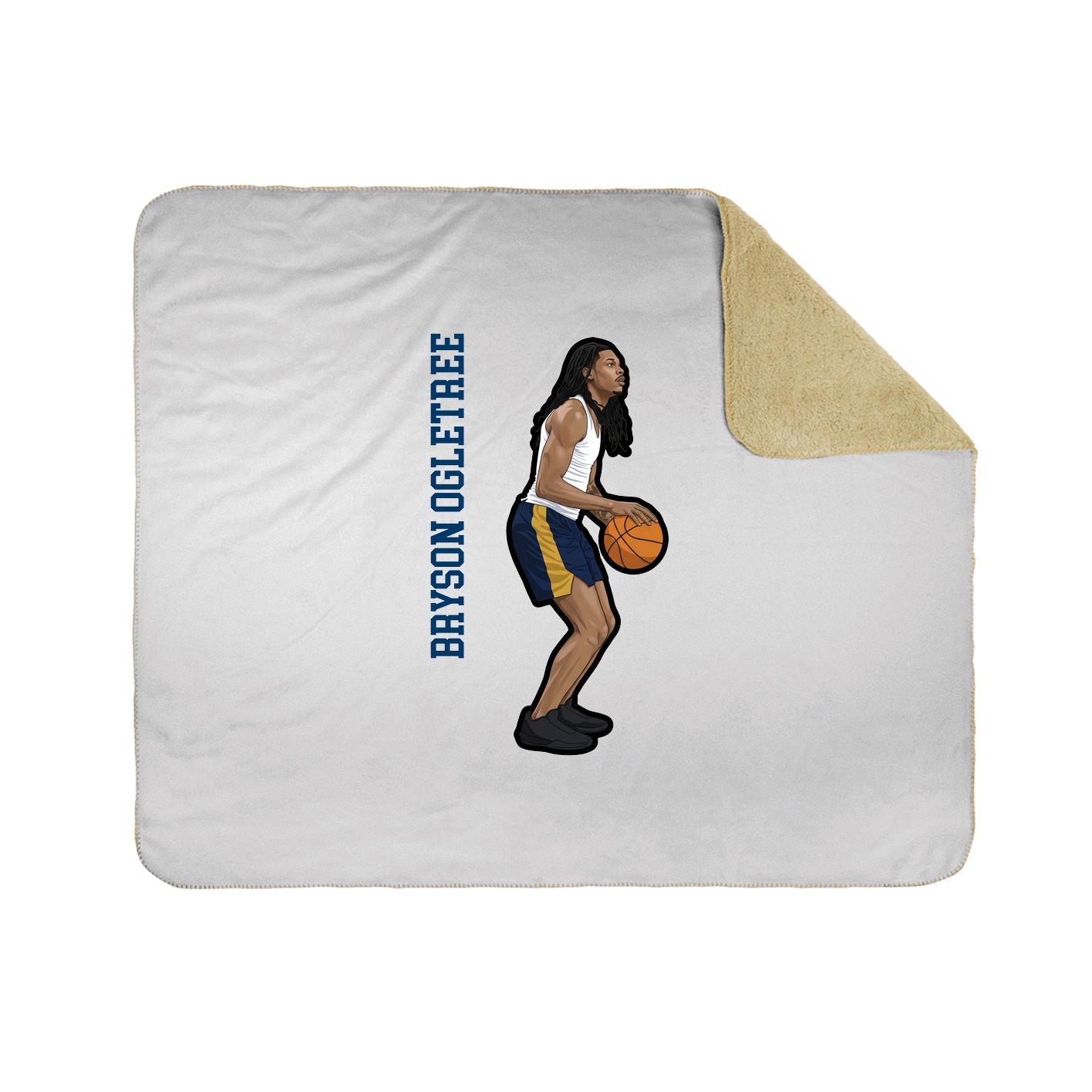 Throw Blanket — Name Vertical in White