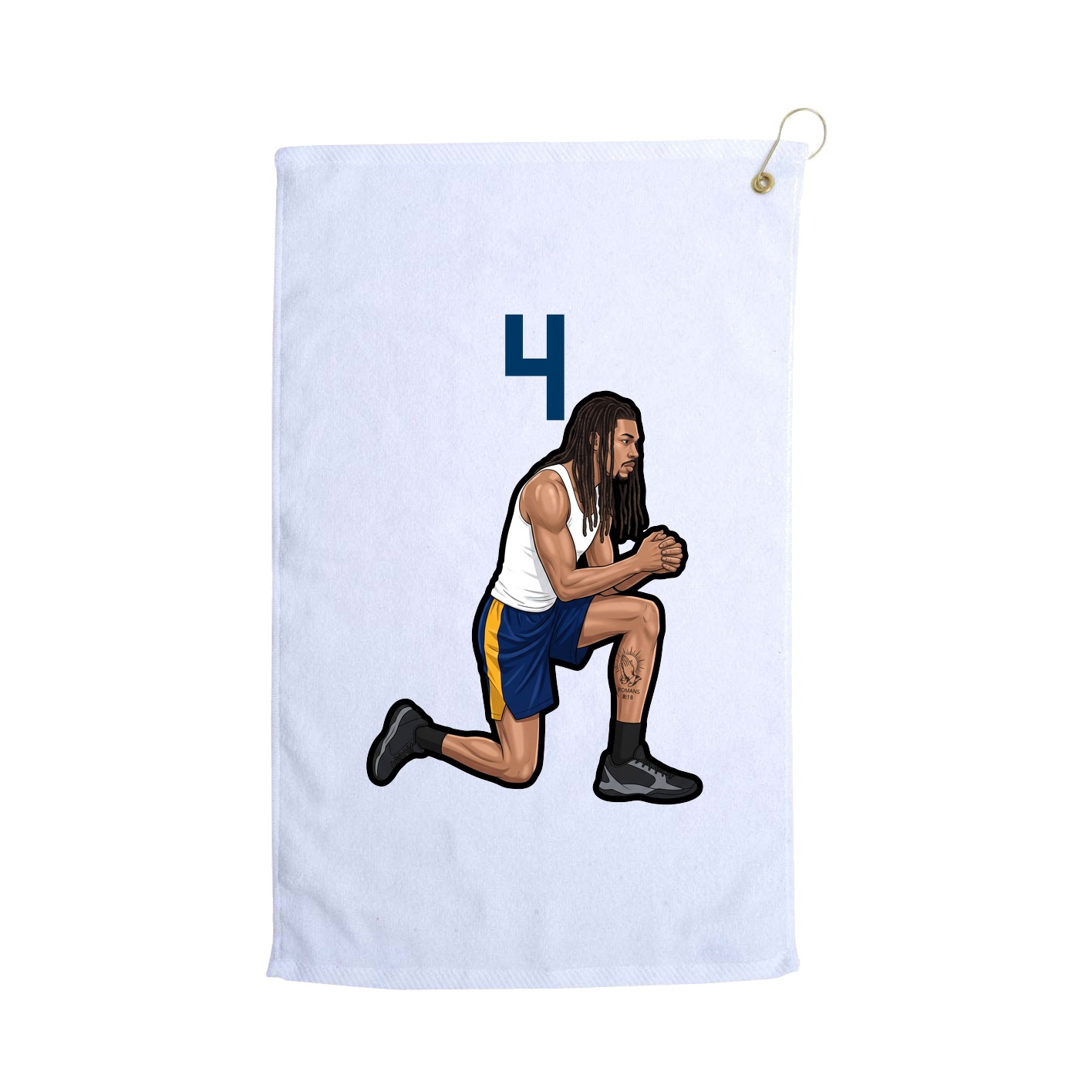 Golf Towel — Number Top in White