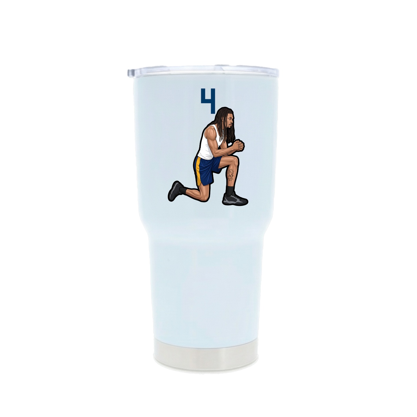 30oz Stainless Steel Tumbler — Number Top in White