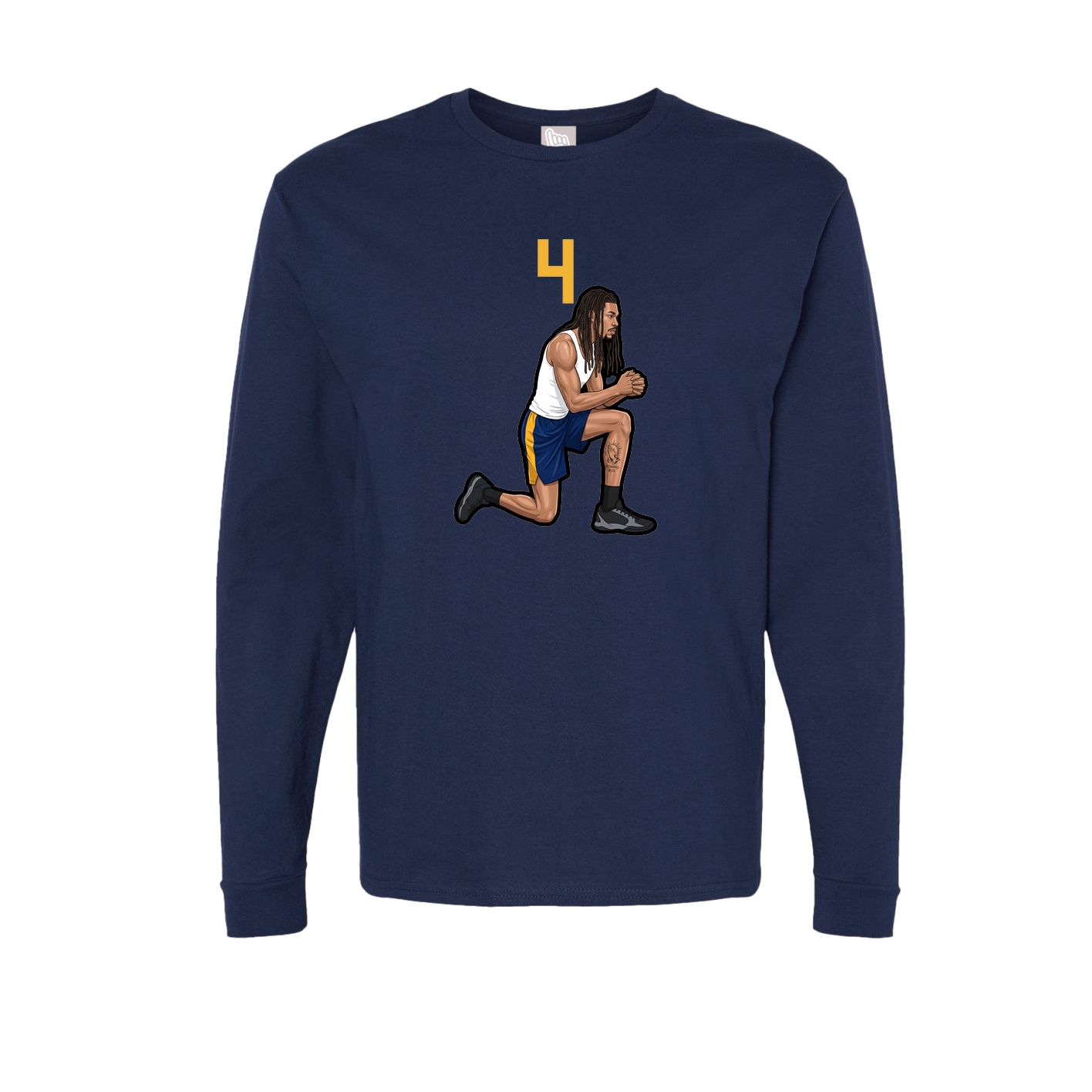 Long Sleeve Tee — Number Top in Navy
