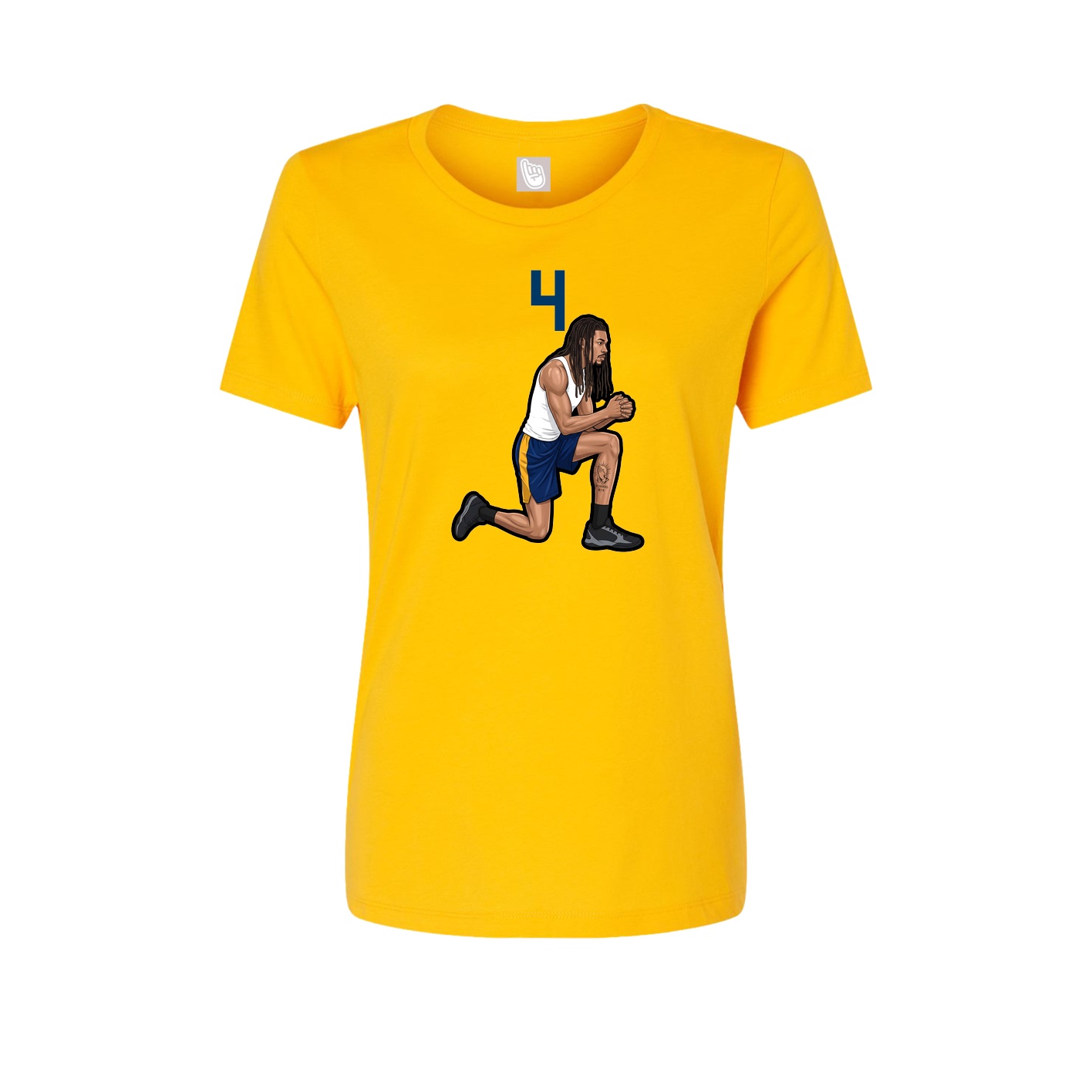 Womens Tee — Number Top in Gold