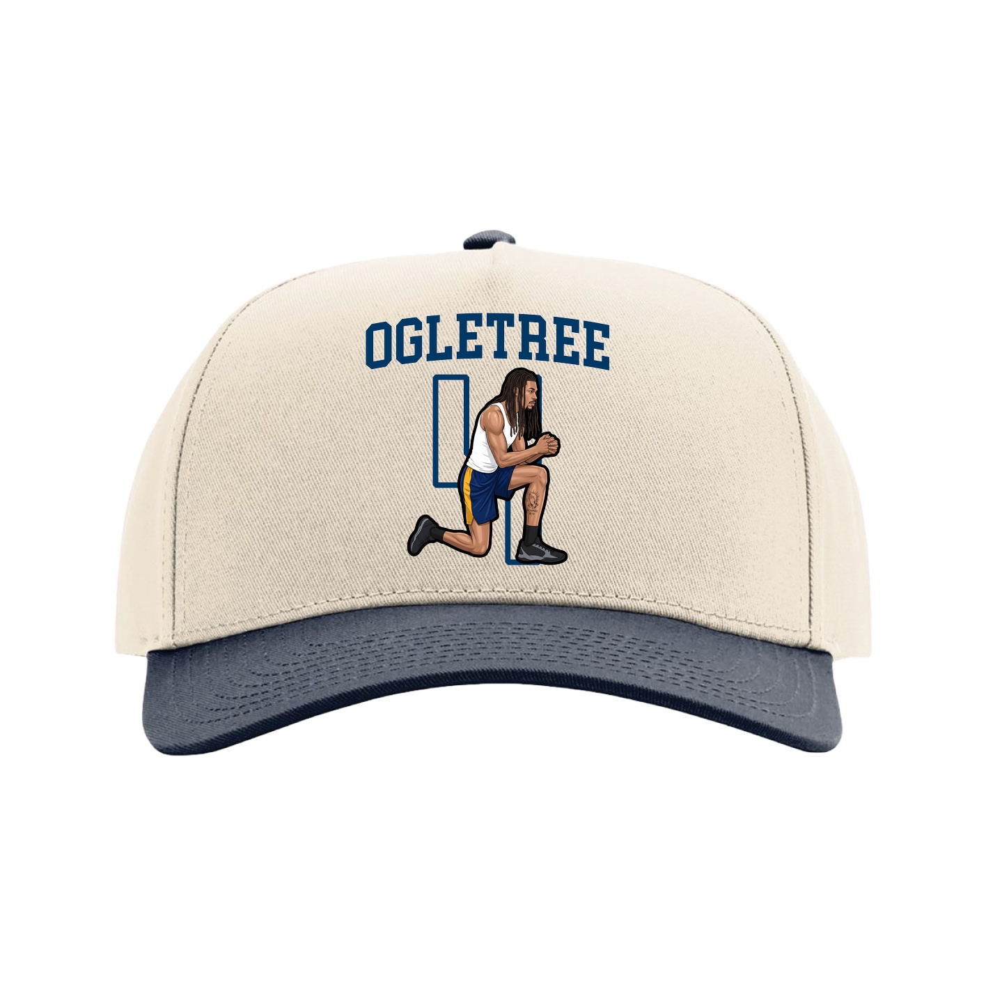 Full Fabric Five-Panel Champ Cap — Shirsey in Cream/Navy