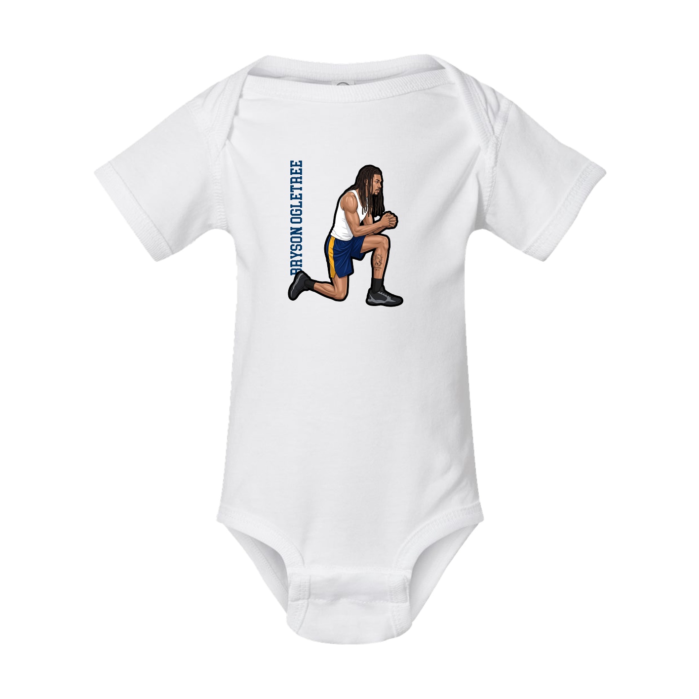 Baby Onesie — Name Vertical in White