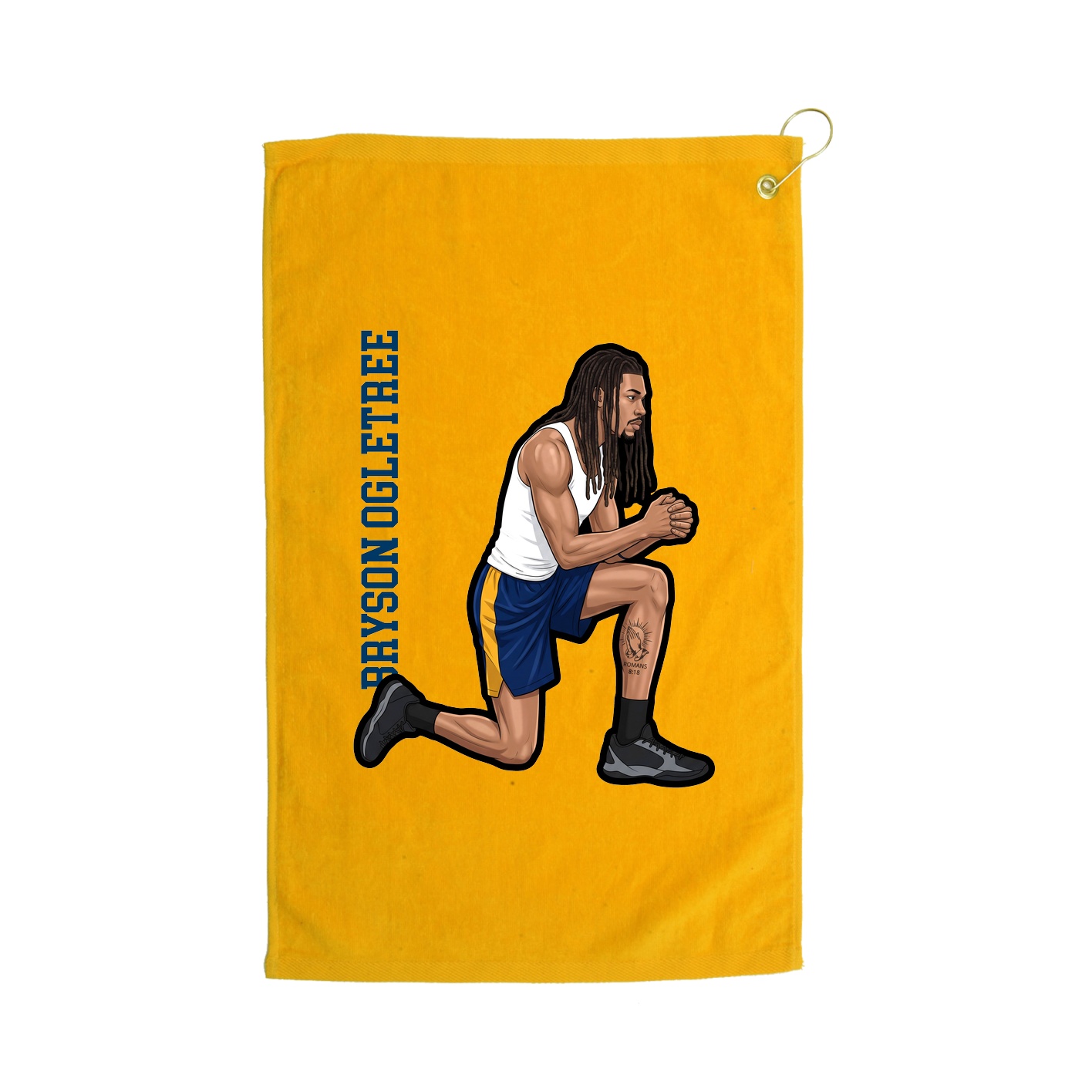 Golf Towel — Name Vertical in Gold