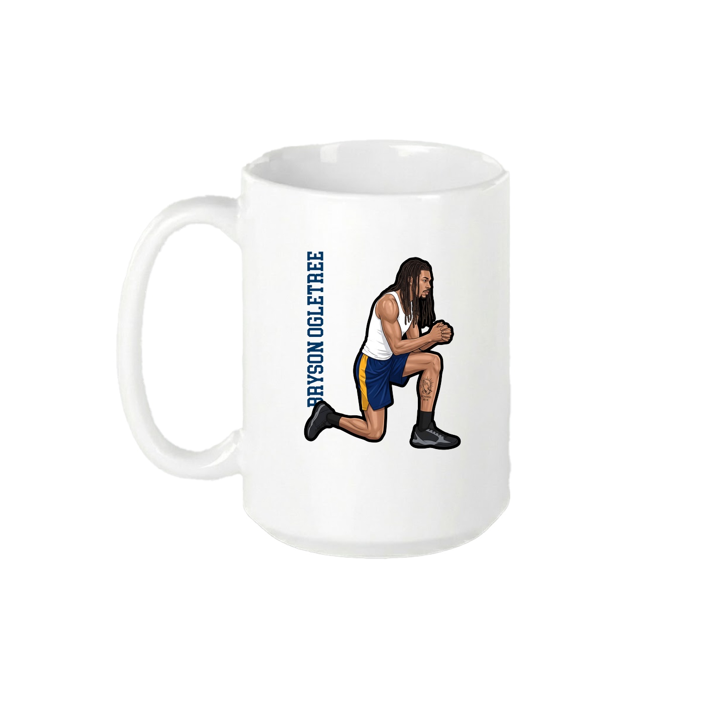 15oz Coffee Mug — Name Vertical in White