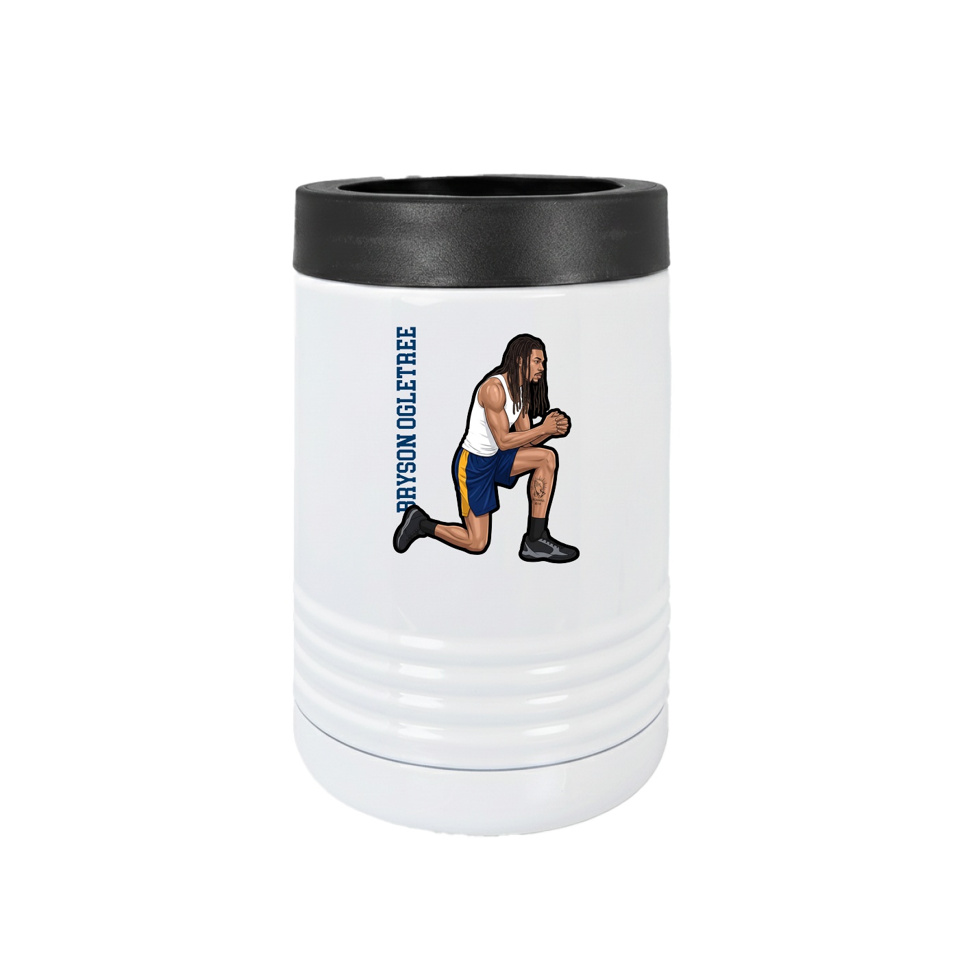 Beverage Holder — Name Vertical in White