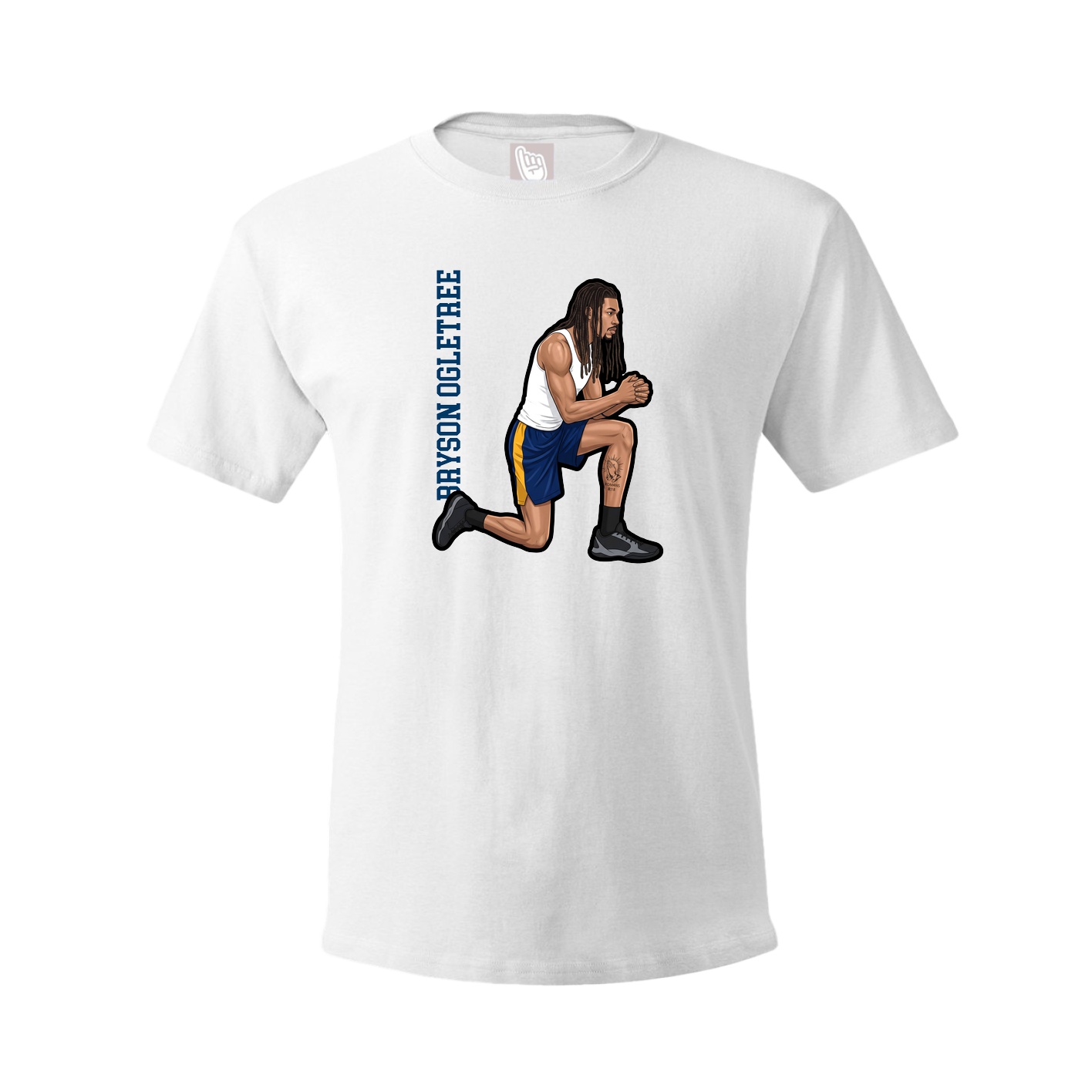Youth Tee — Name Vertical in White