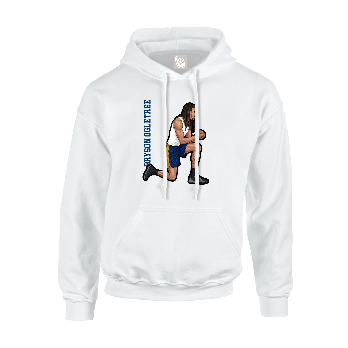 Hoodie — Name Vertical in White