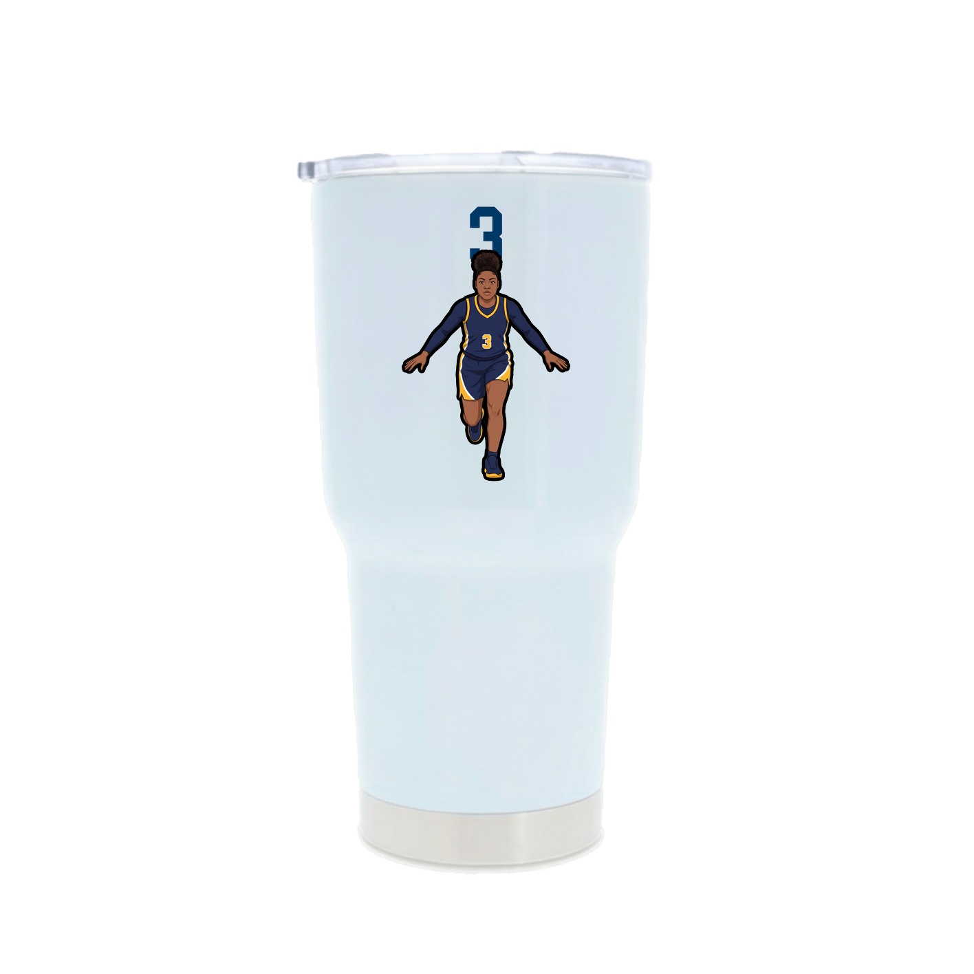 30oz Stainless Steel Tumbler — Number Top in White