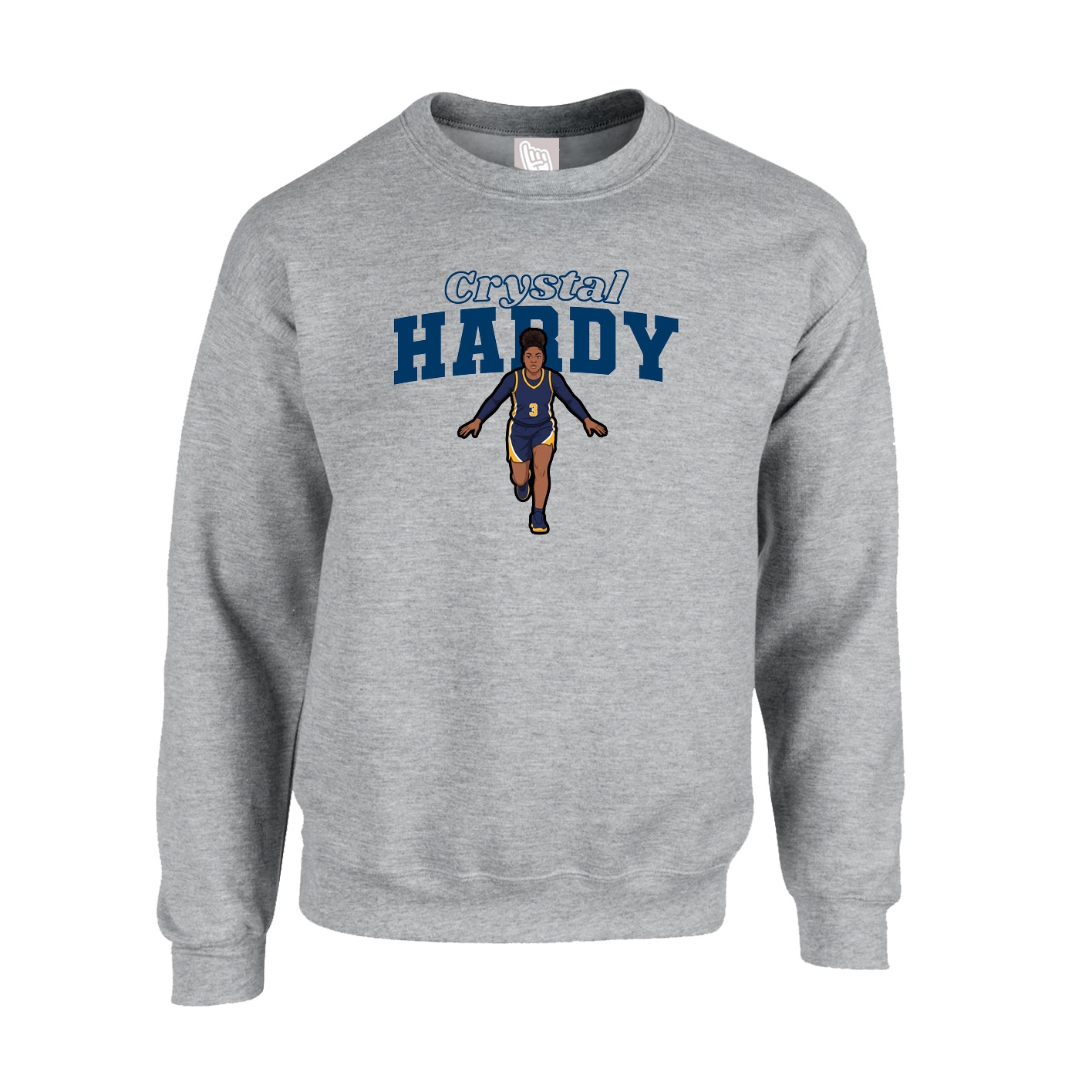 Fleece Crew — Name Arch in Grey