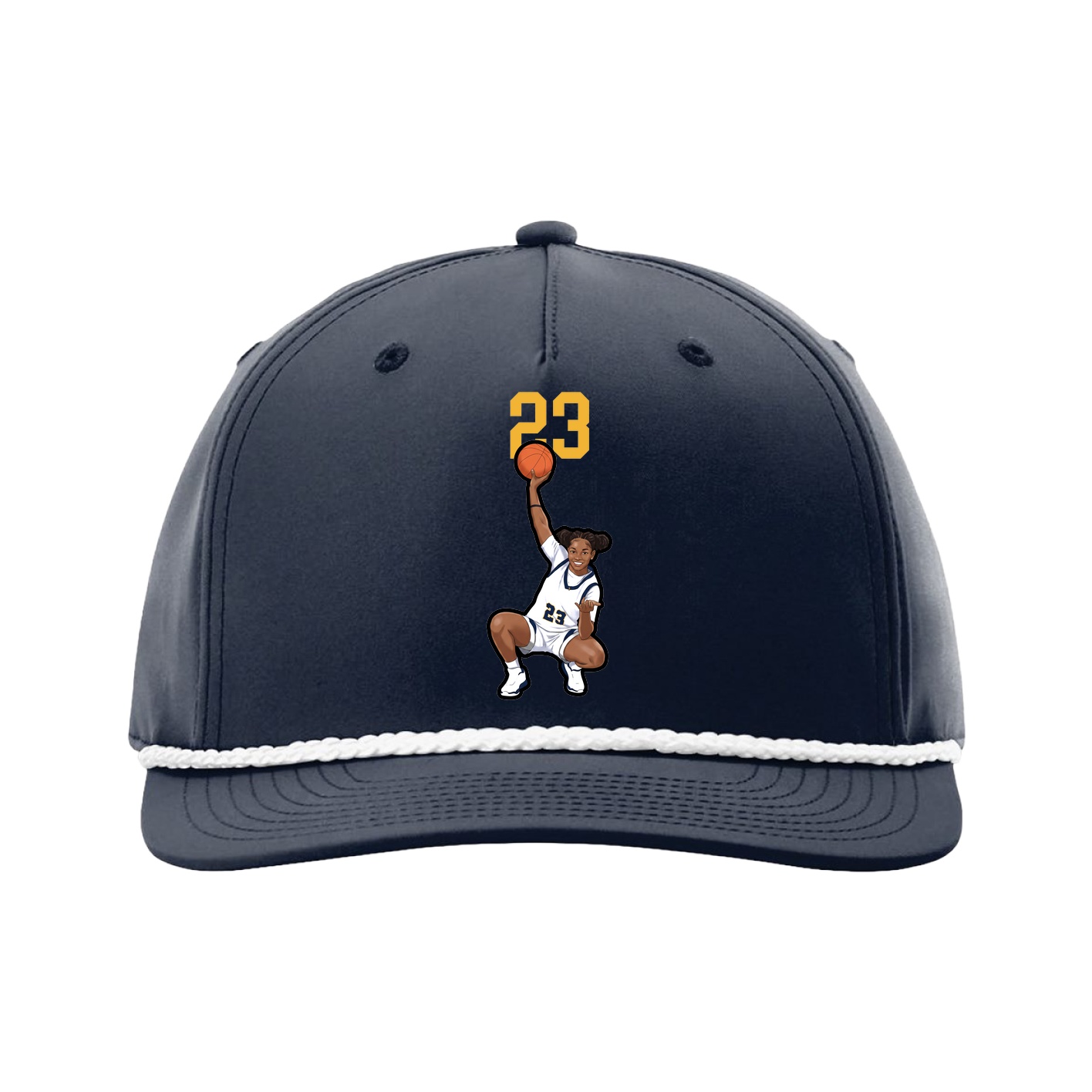 Five-Panel Classic Rope Cap — Number Top in Navy