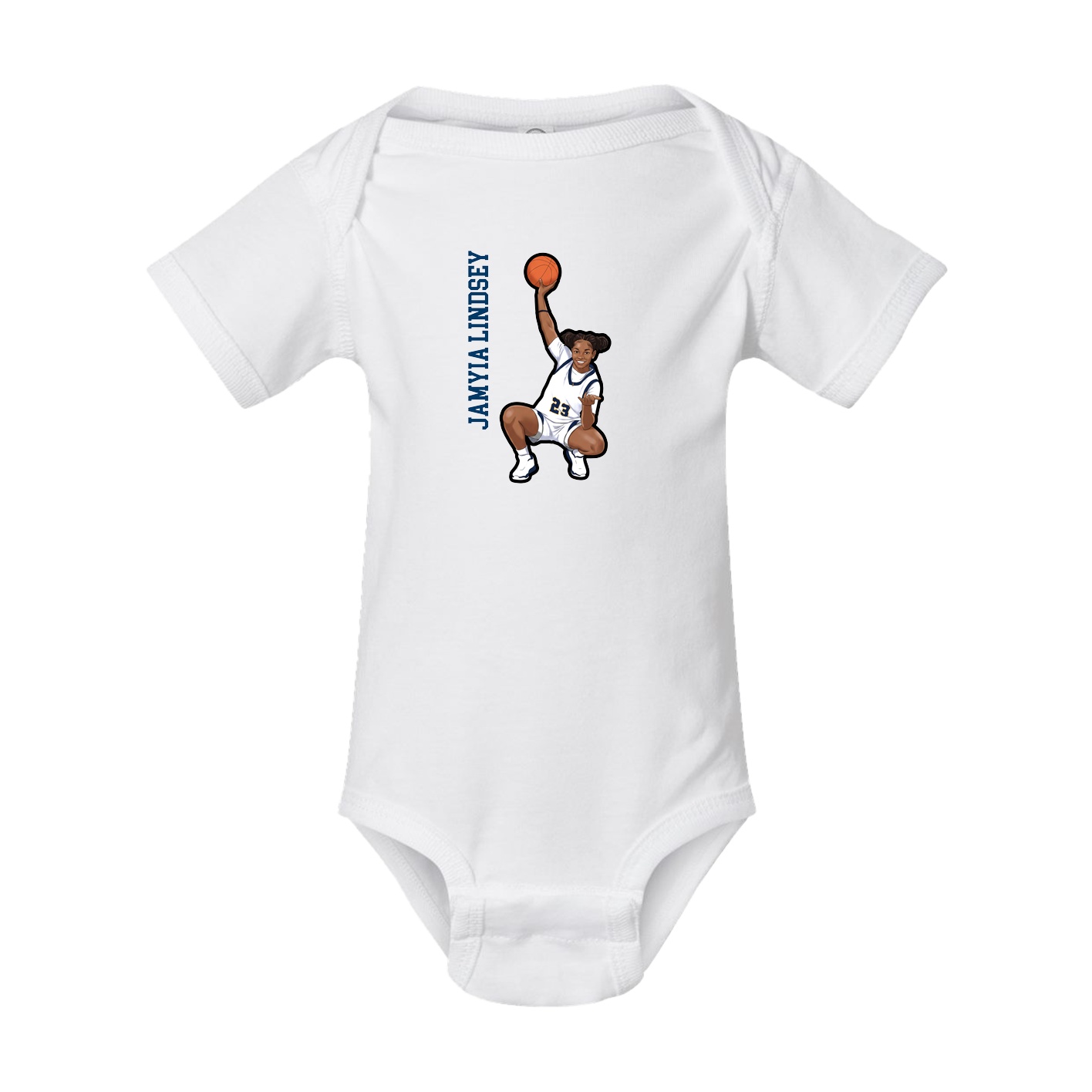 Baby Onesie — Name Vertical in White