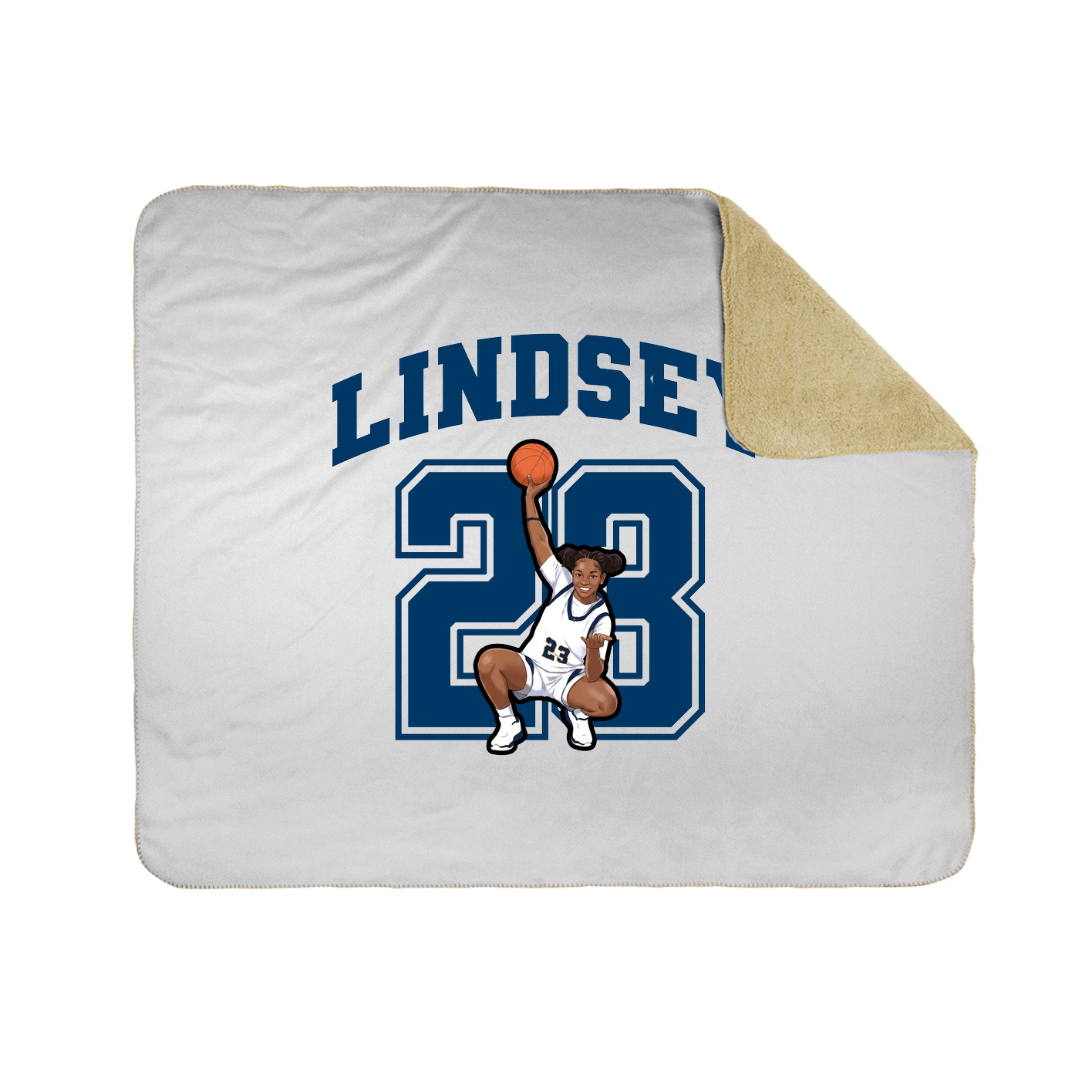 Throw Blanket — Number in White