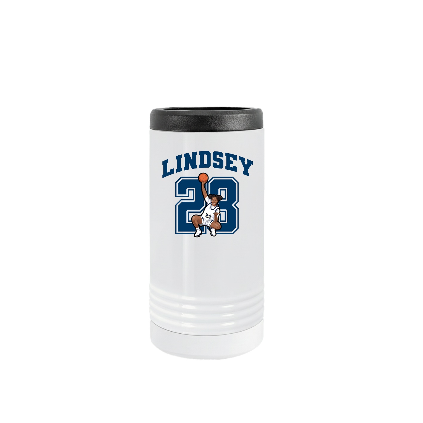 Slim Beverage Holder — Number in White