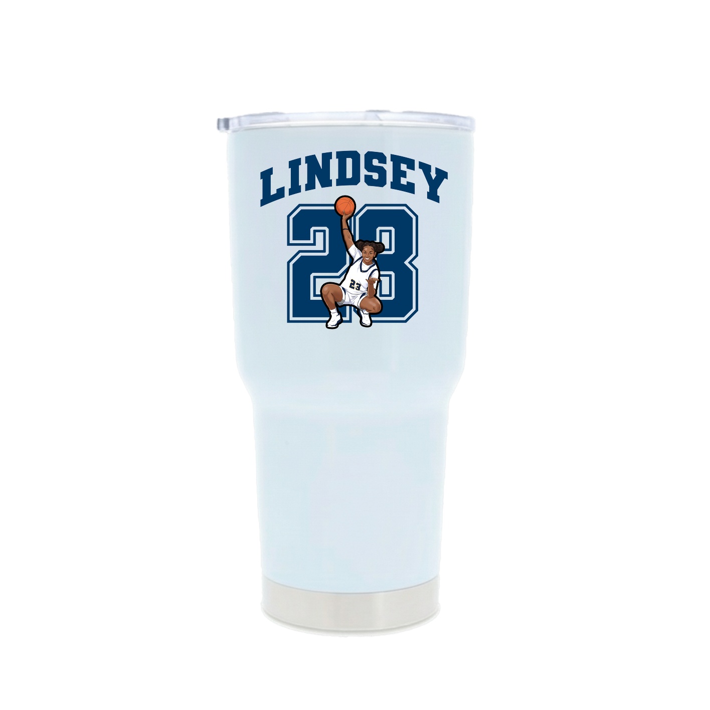 30oz Stainless Steel Tumbler — Number in White