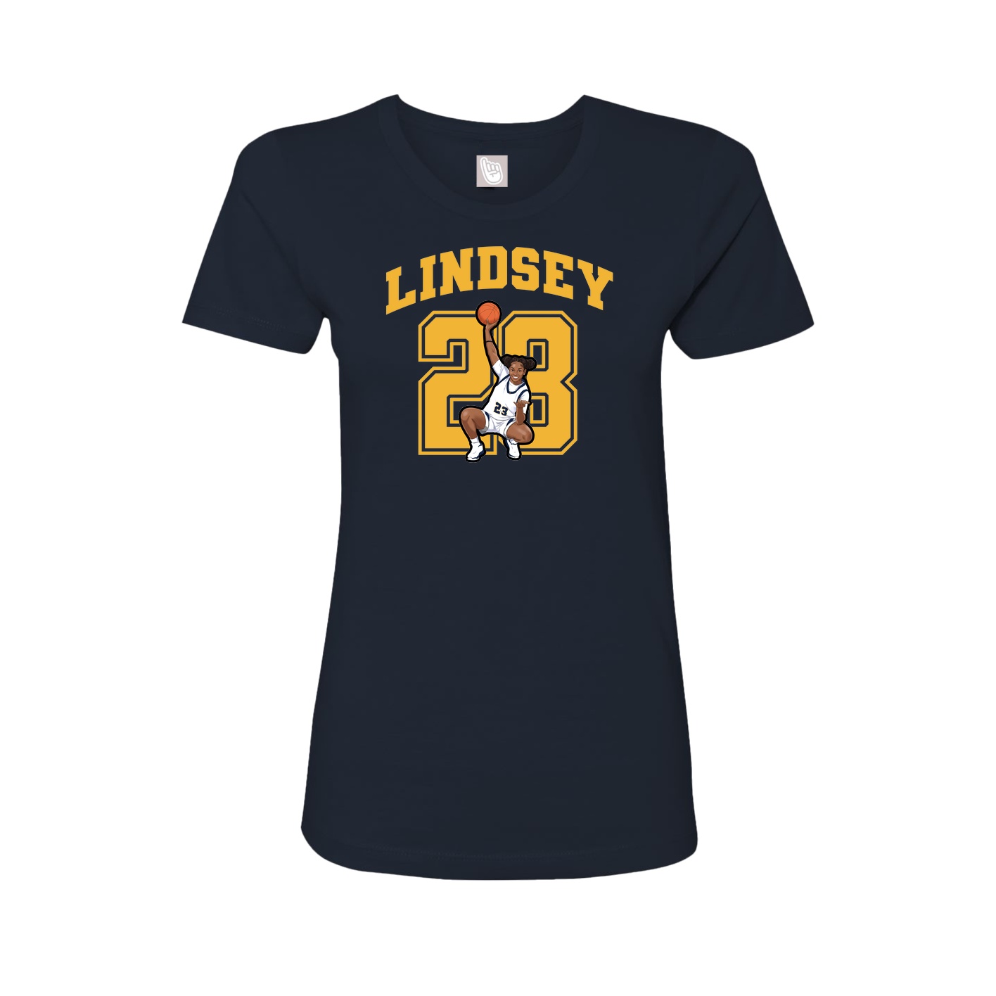 Fitted Women's Tee — Number in Navy