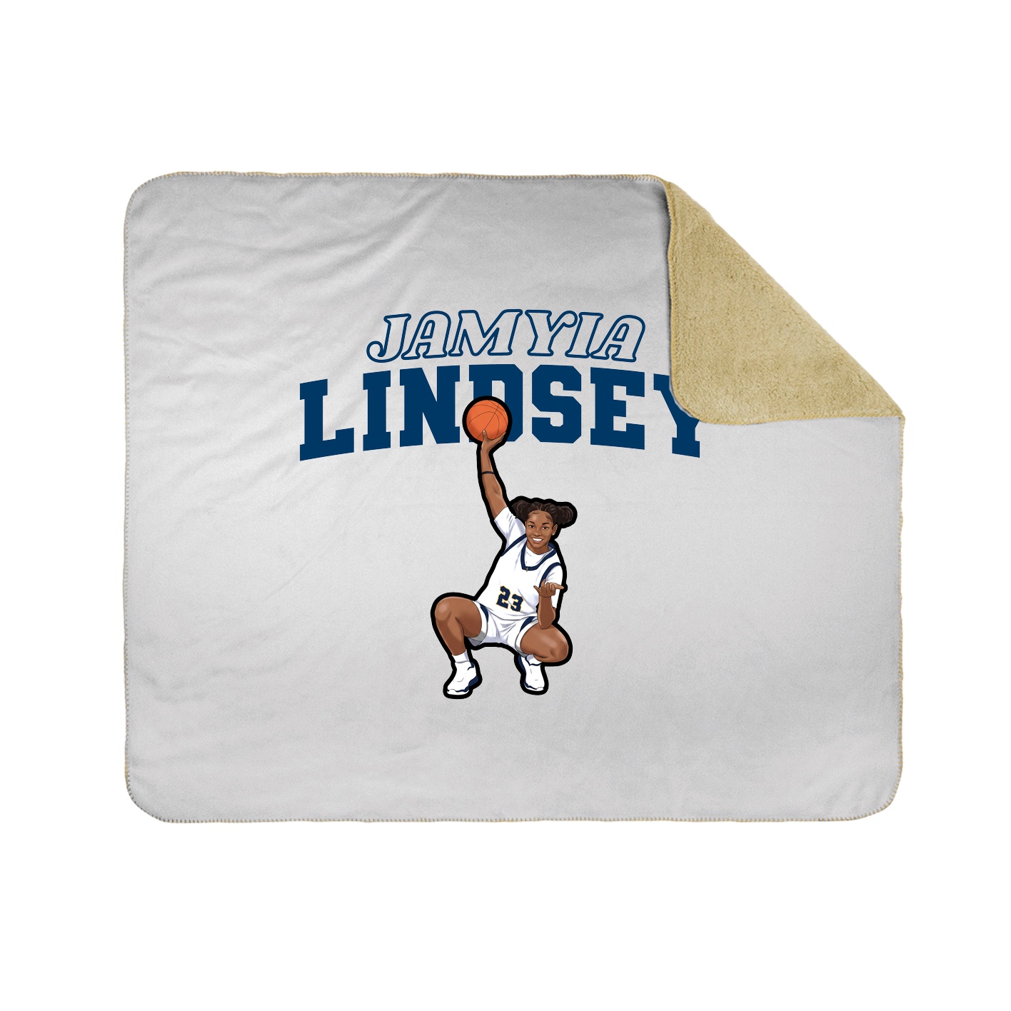 Throw Blanket — Name Arch in White