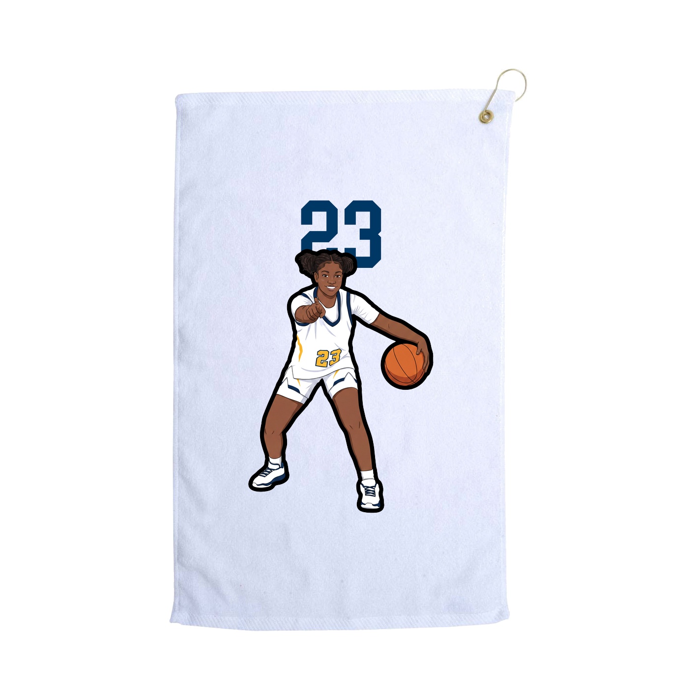 Golf Towel — Number Top in White