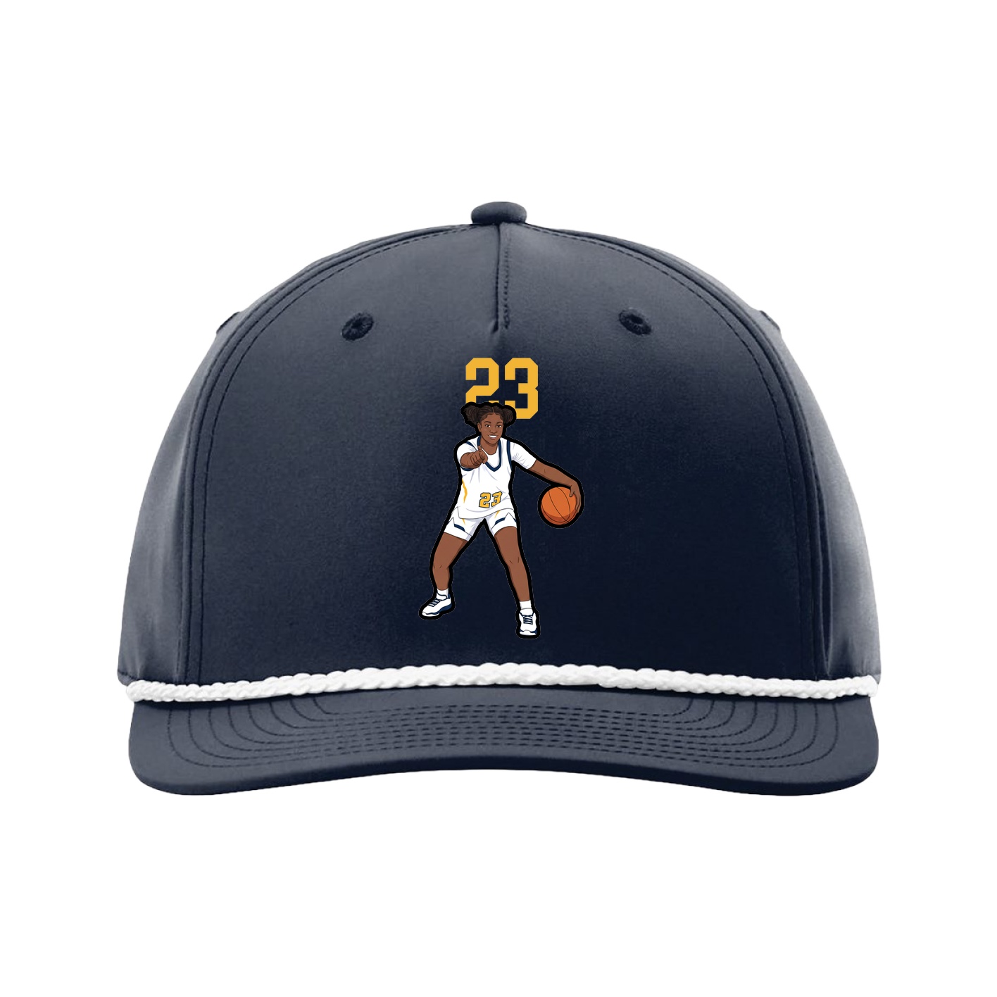 Five-Panel Classic Rope Cap — Number Top in Navy