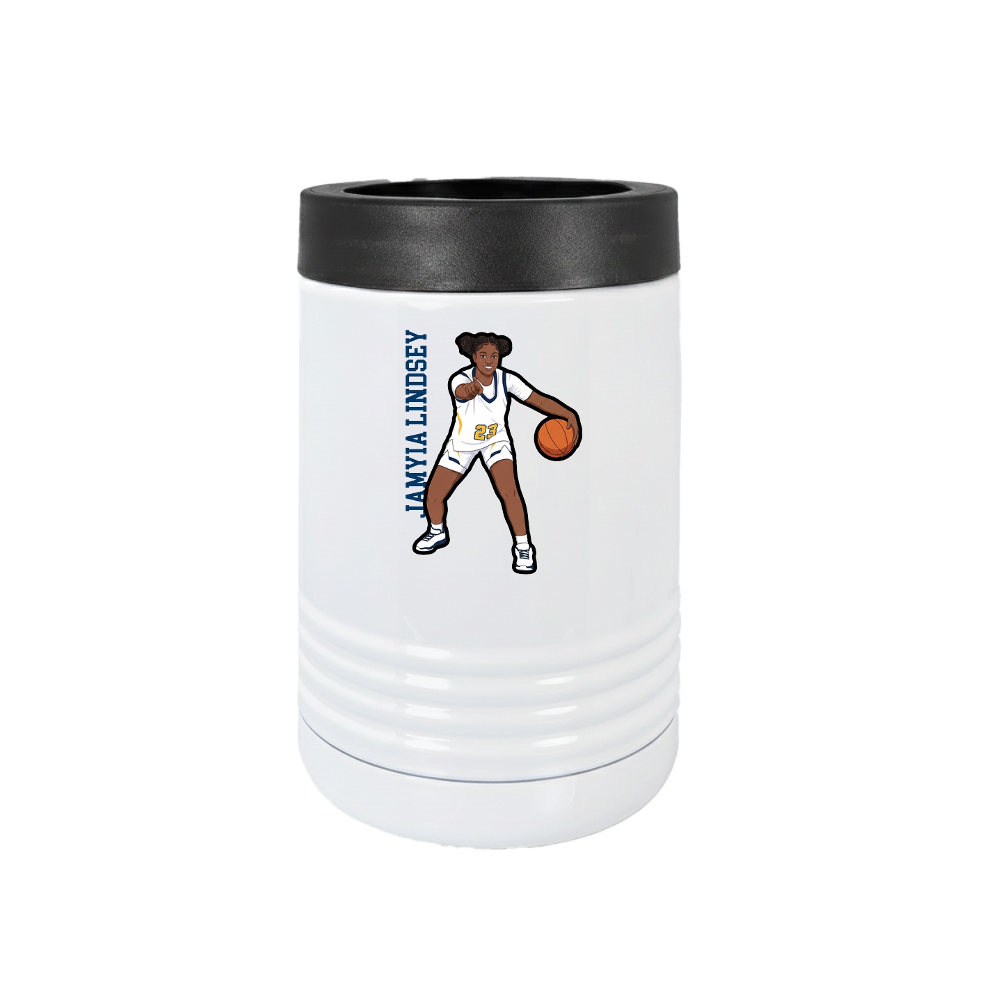 Beverage Holder — Name Vertical in White