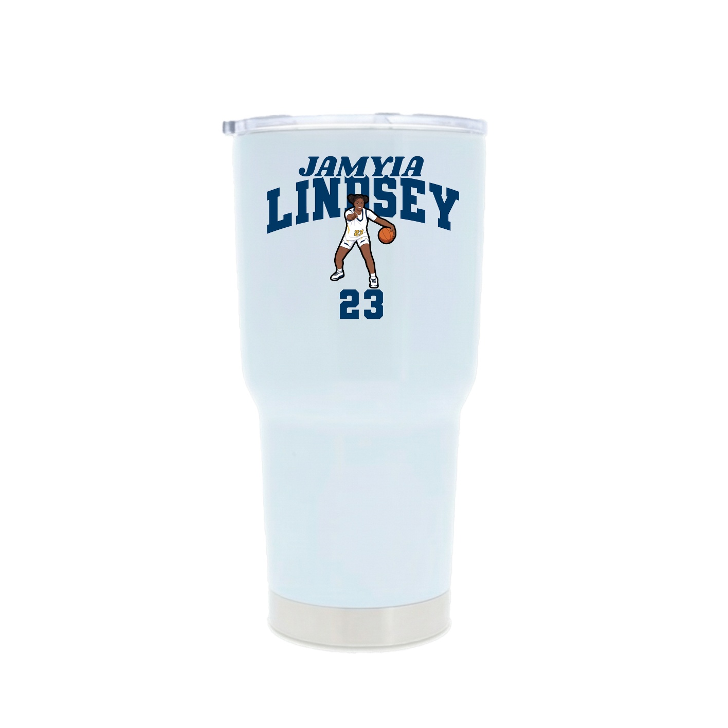 30oz Stainless Steel Tumbler — Signature Arch in White