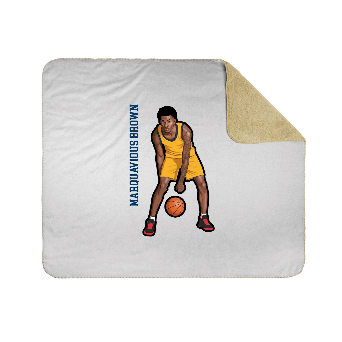 Throw Blanket — Name Vertical in White
