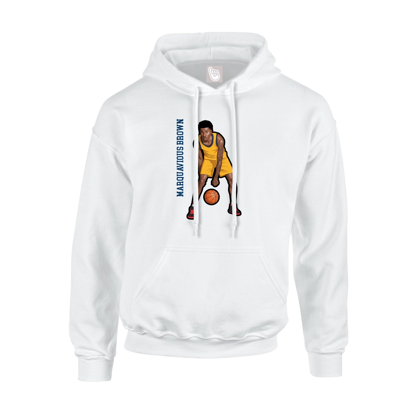 Youth Hoodie — Name Vertical in White
