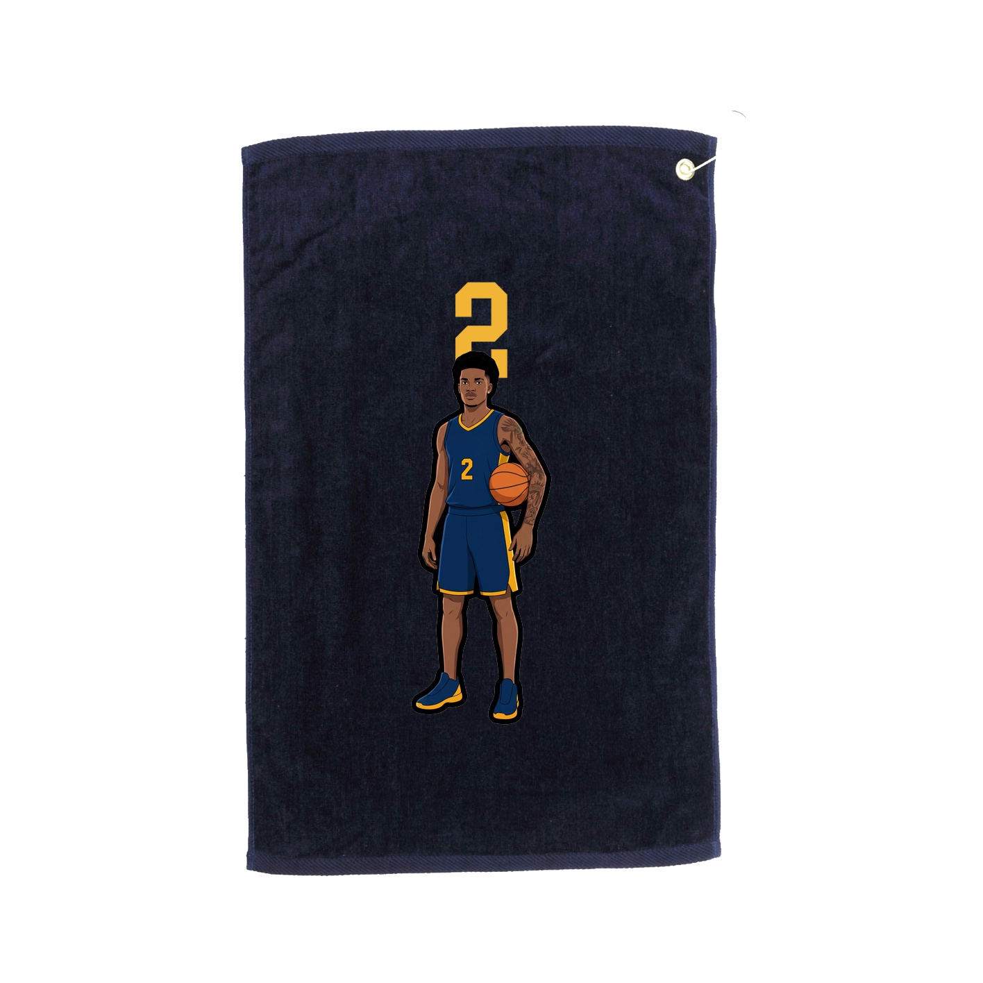Golf Towel — Number Top in Navy
