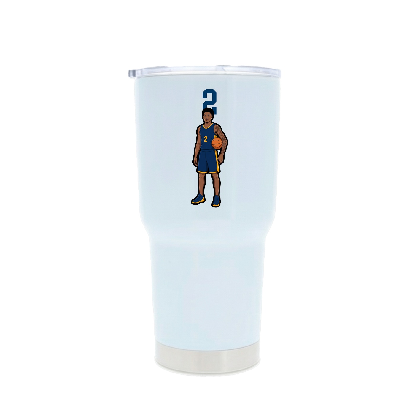 30oz Stainless Steel Tumbler — Number Top in White